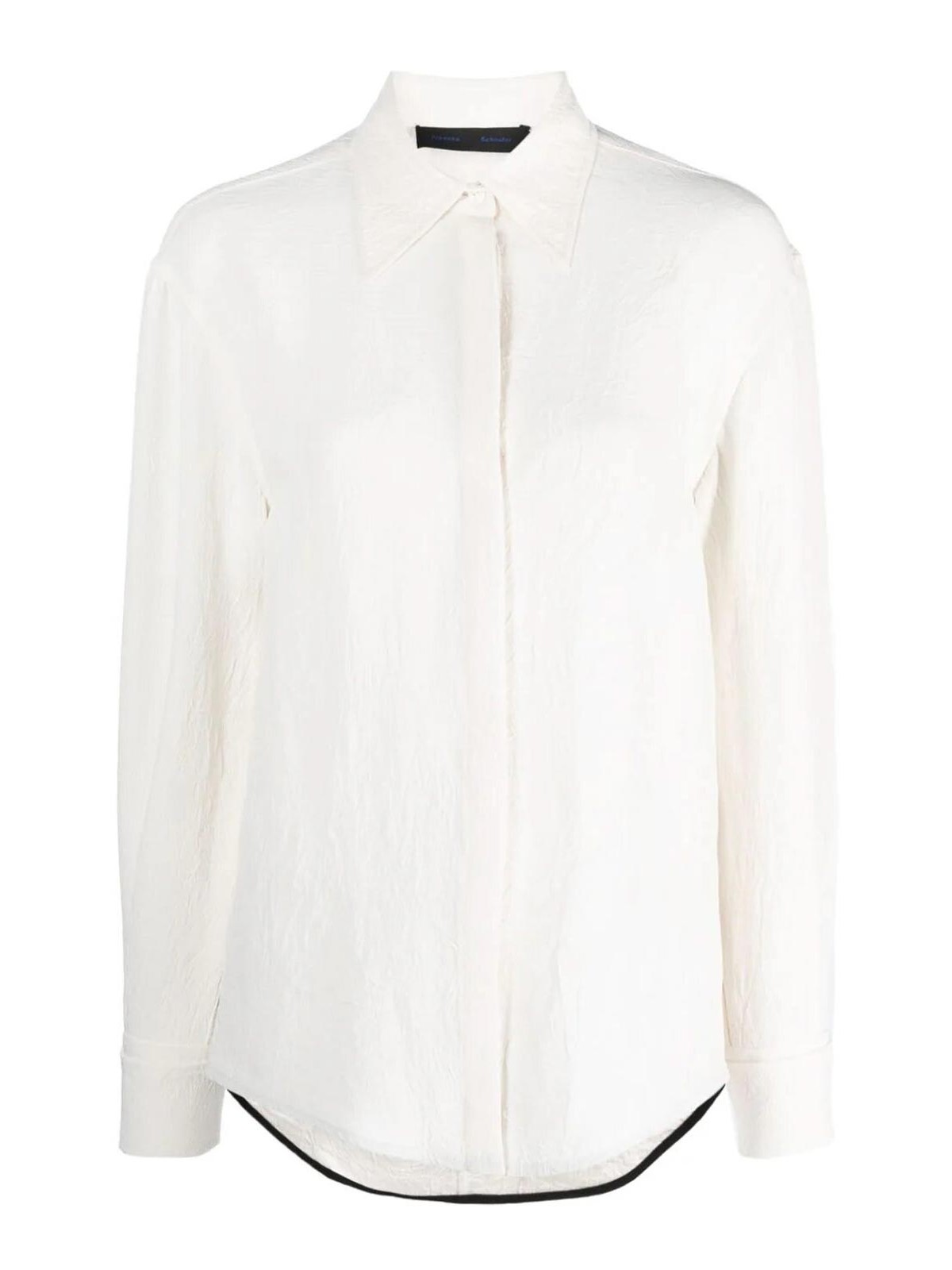 Proenza Schouler Oversized Crushed Matte-satin Shirt In White