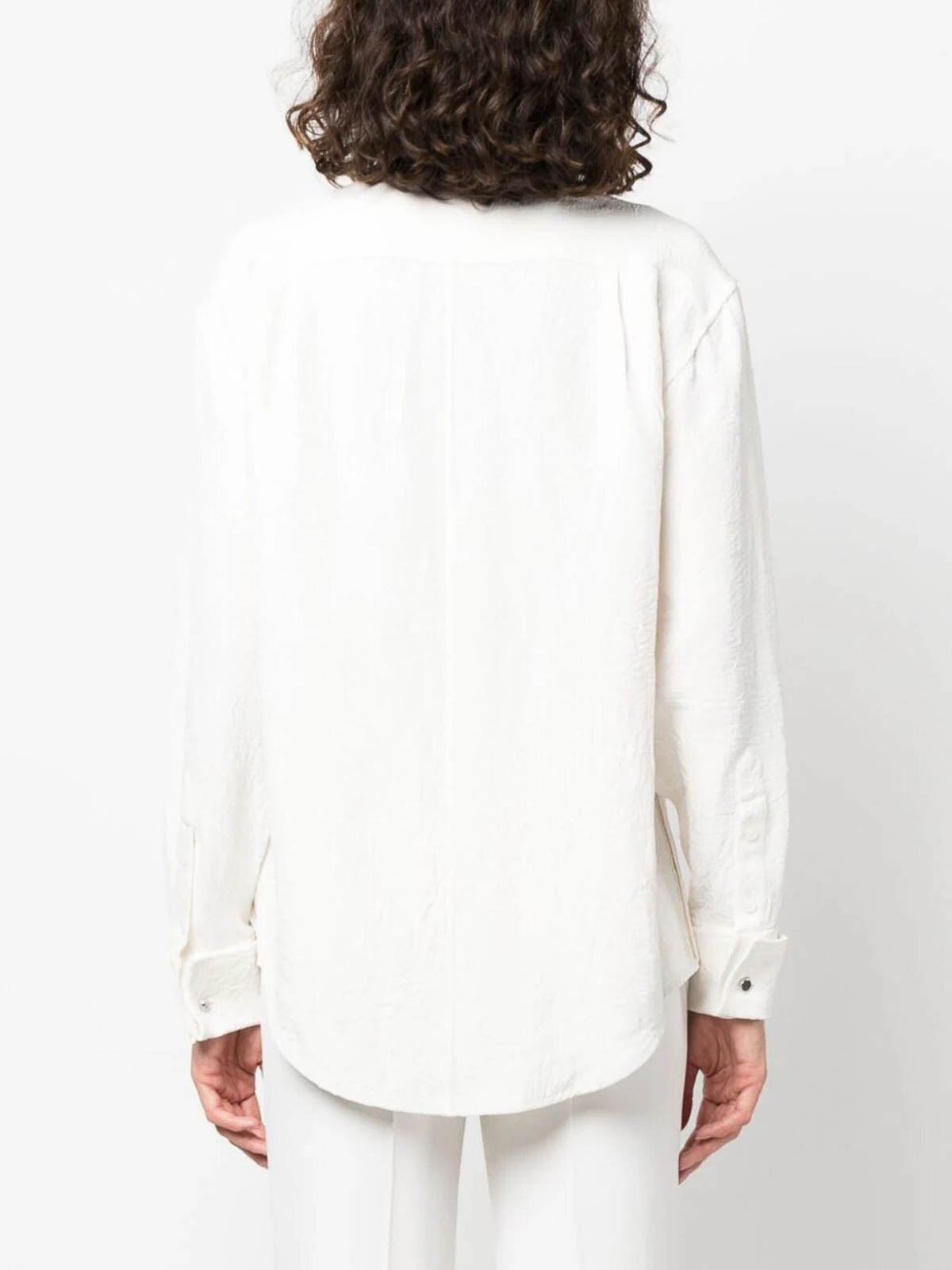 Shop Proenza Schouler Crushed Matte Satin Shirt In White