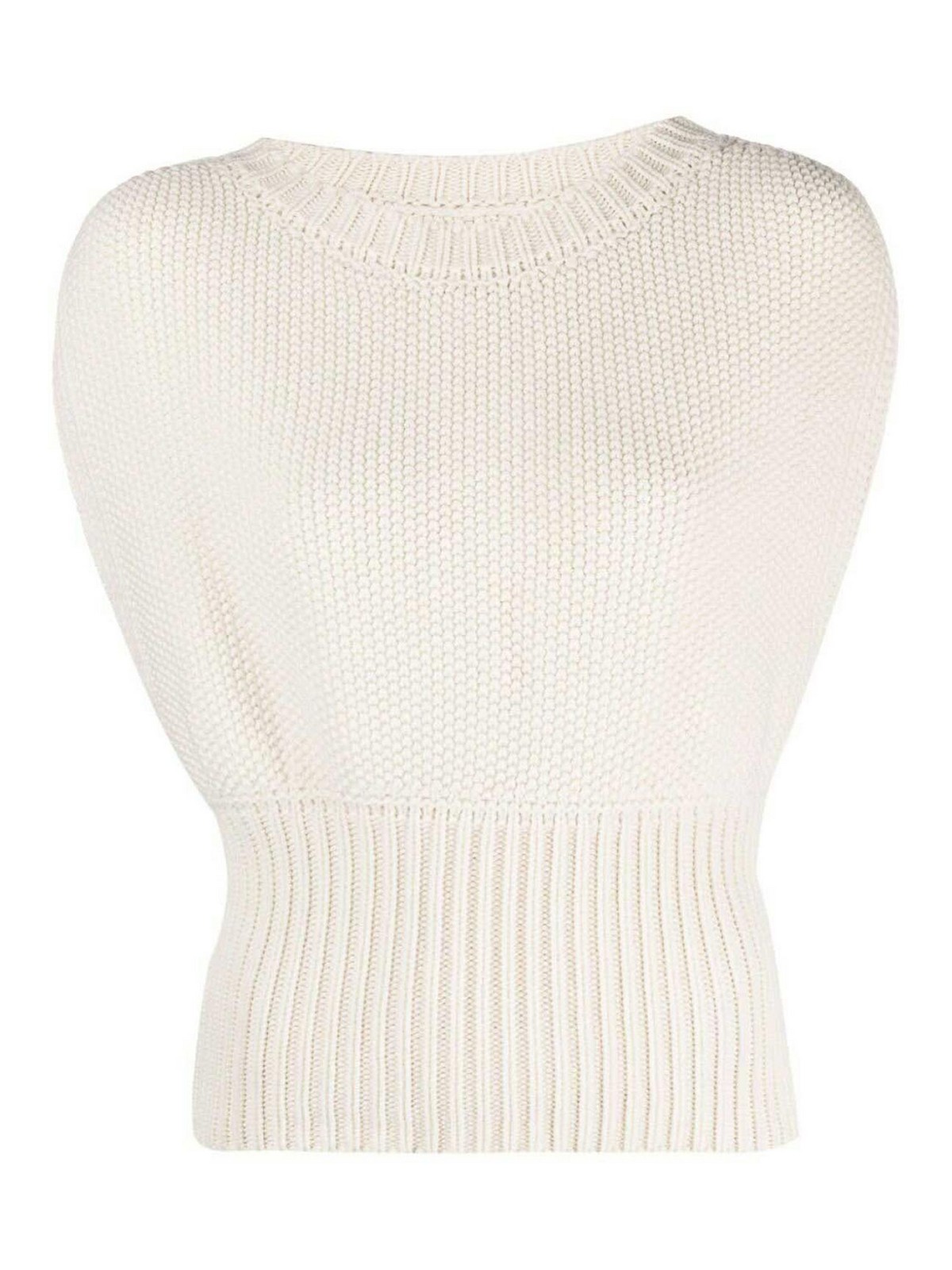 Sa Su Phi Sleeveless Sweater In White