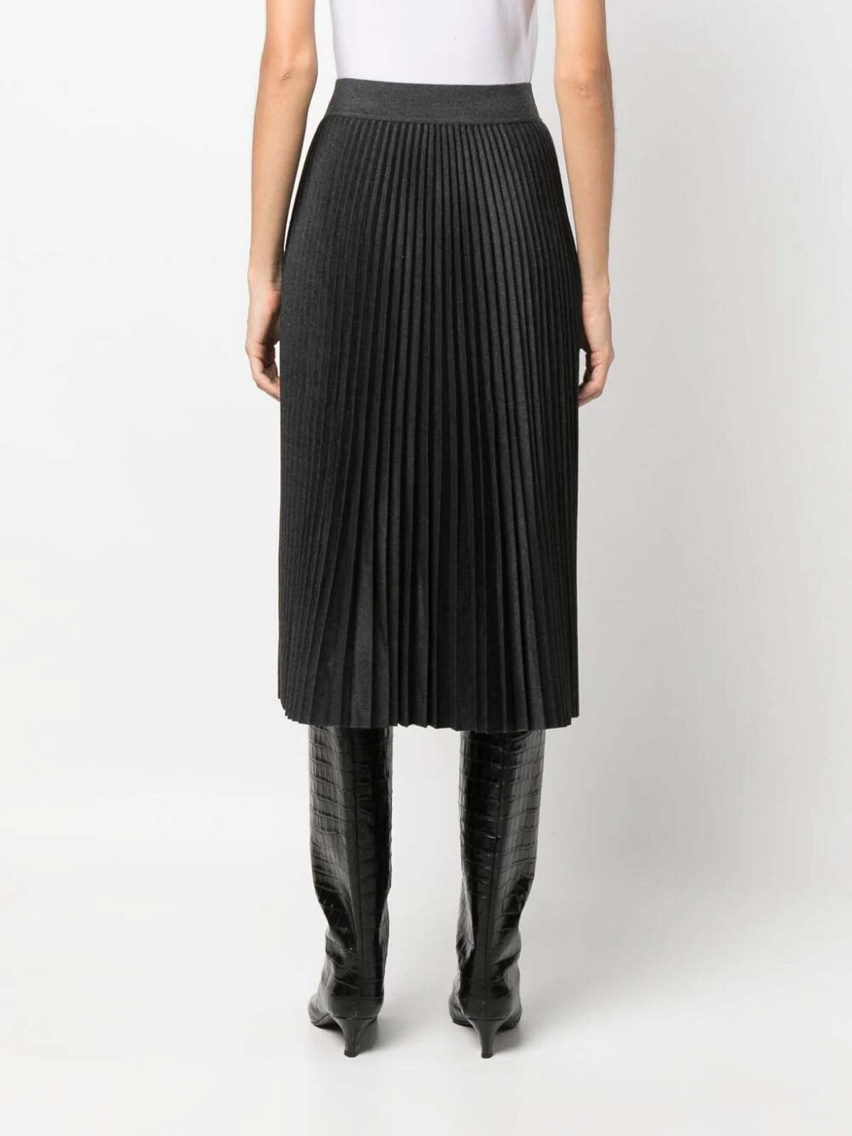 Shop Theory Pleated Skirt In Grey