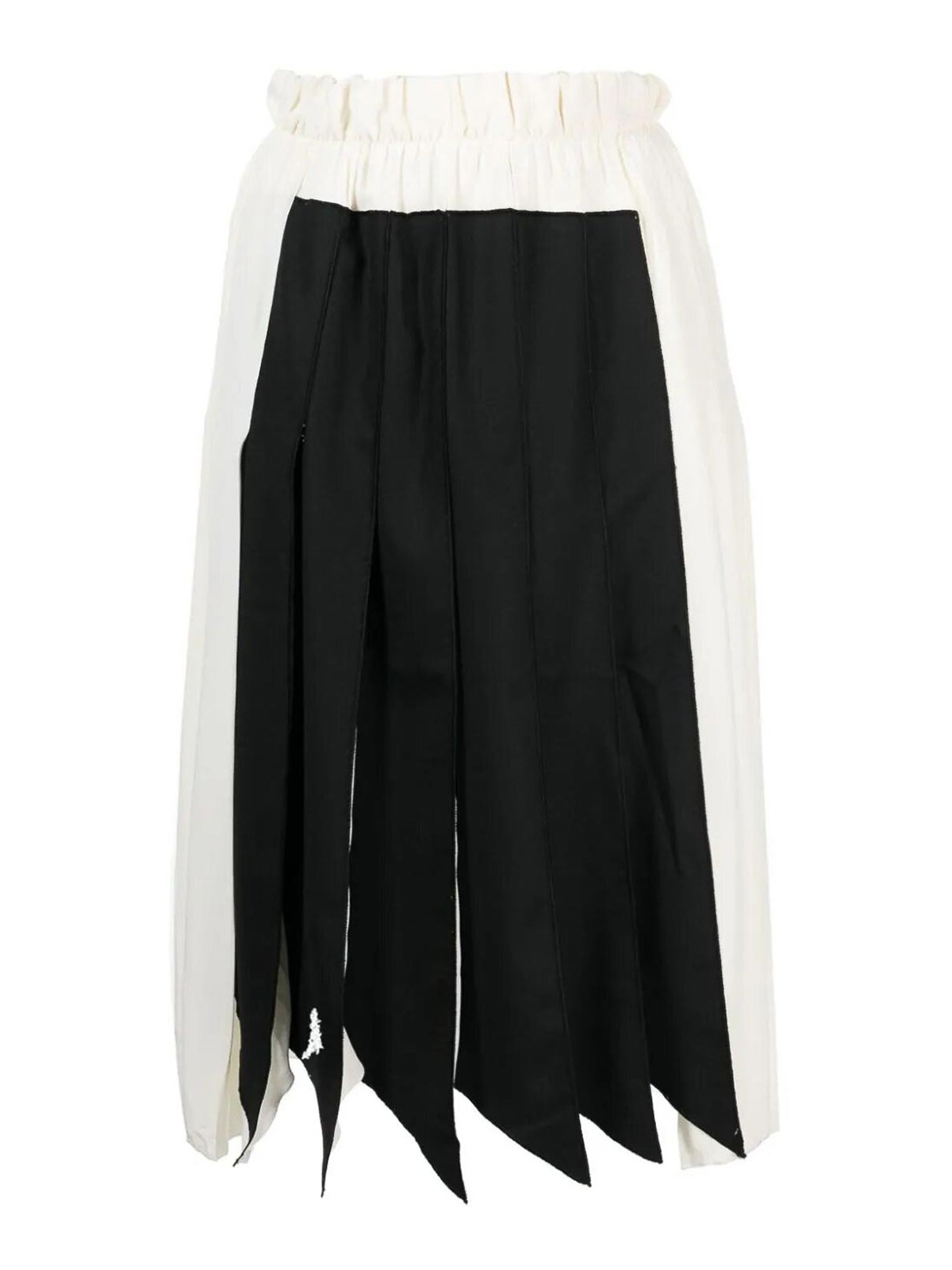 Shop Victoria Beckham Pleated Panel Detail Skirt In Vanilla In Black
