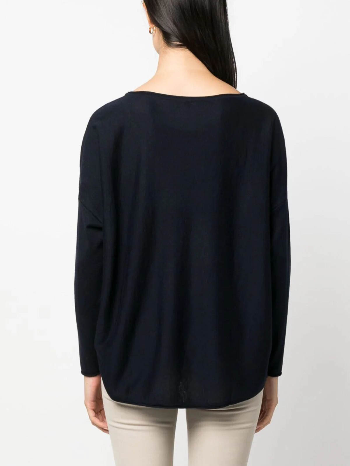 Shop Wild Cashmere Boat Neck Pullover In Blue