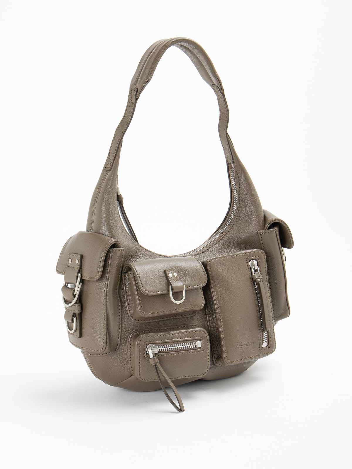 Shop Blumarine Leather Bag With Zip In Green