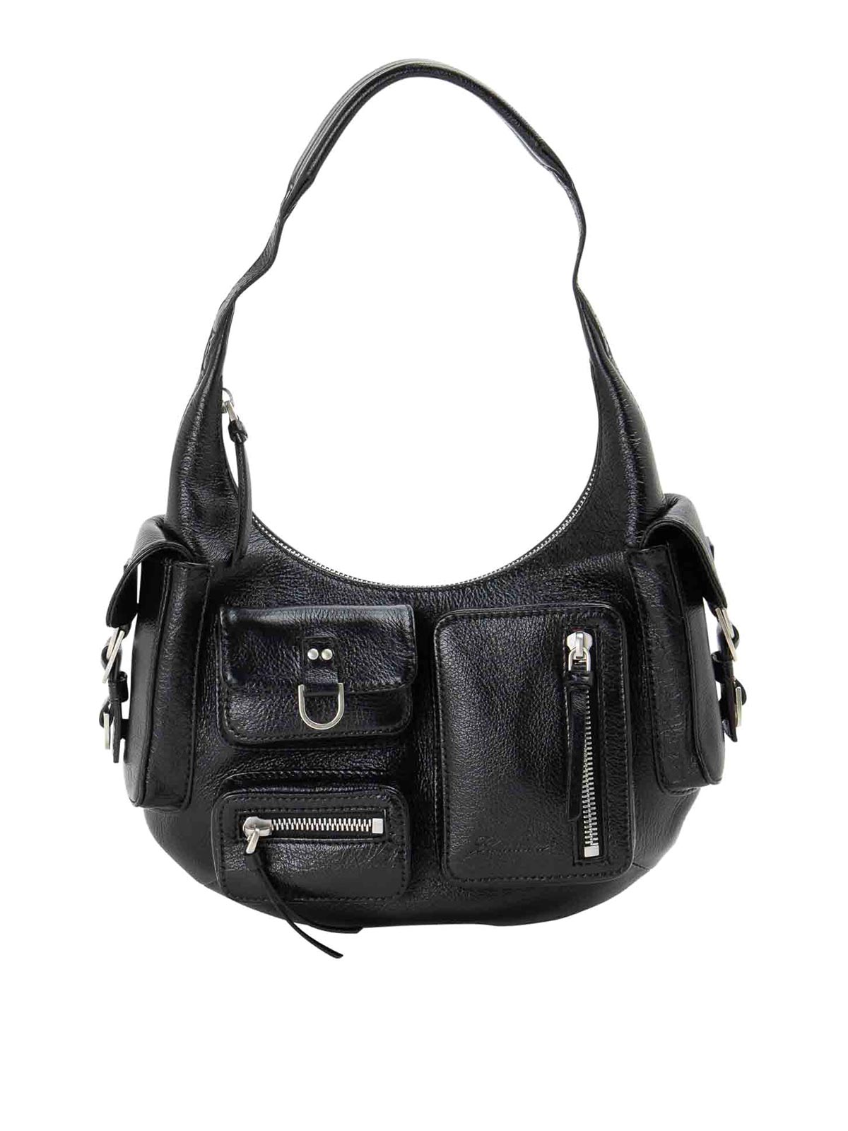 Blumarine Leather Bag With Zip In Black