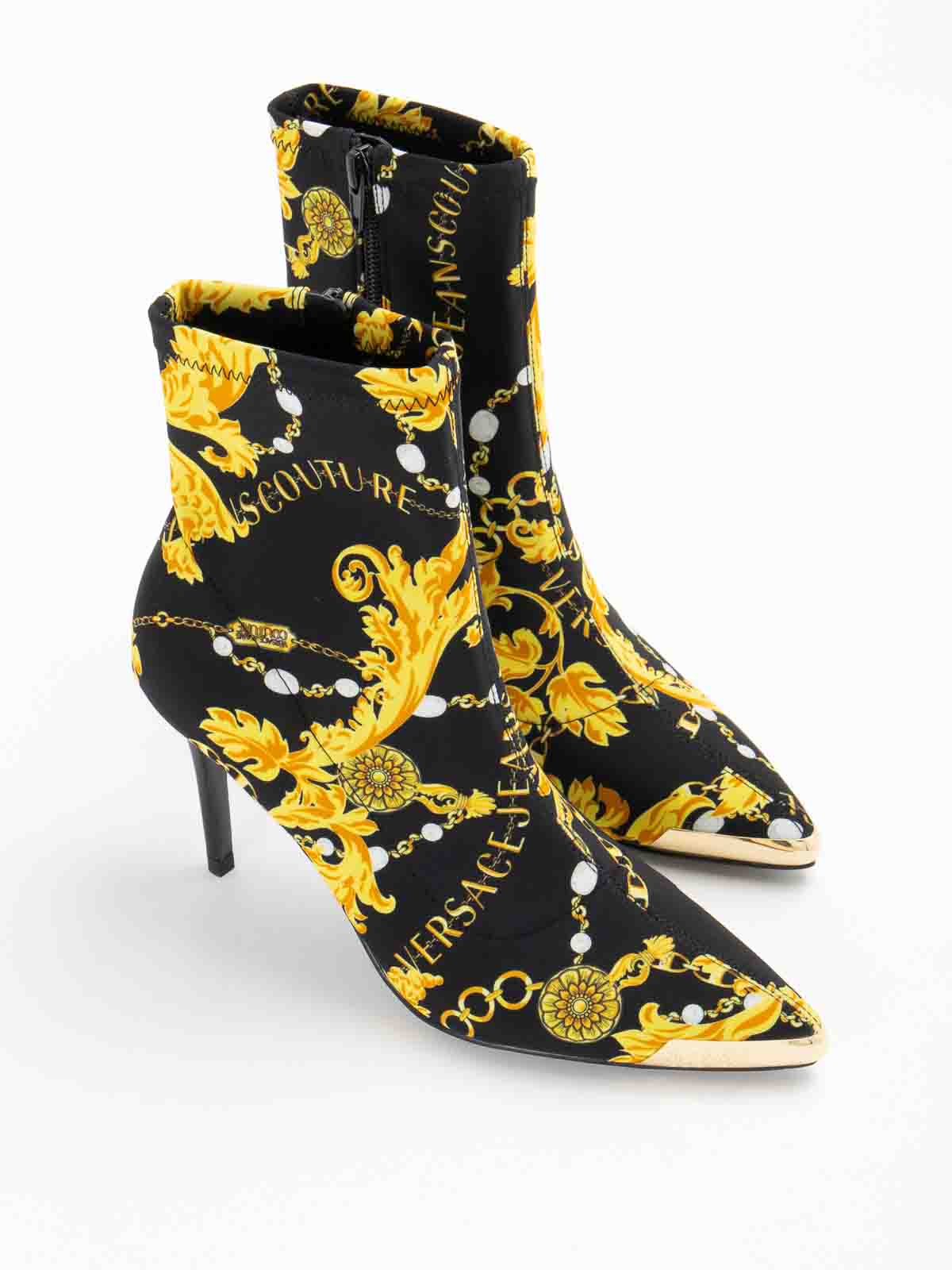 Shop Versace Jeans Couture Logo Boots In Black