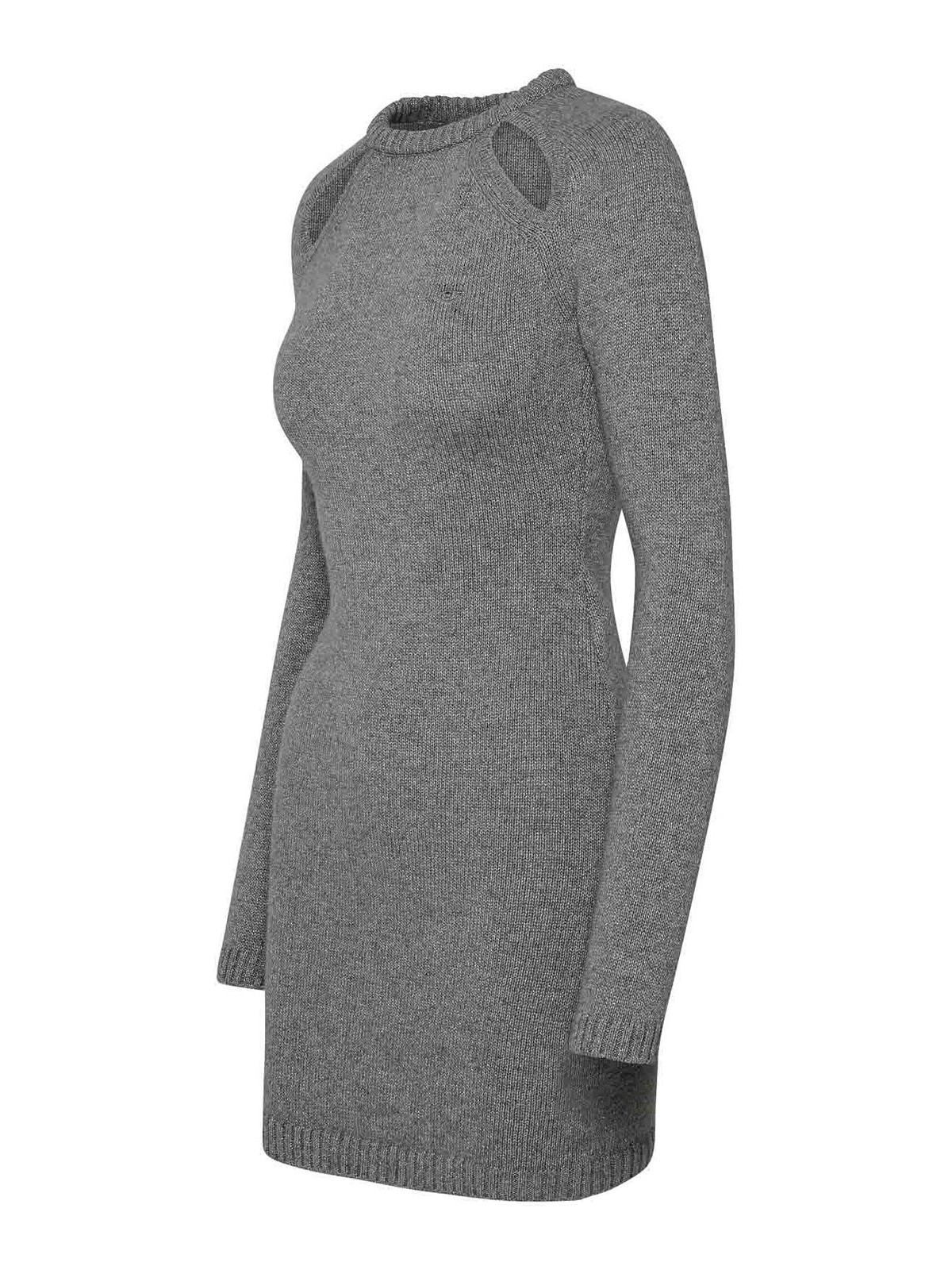 Shop Chiara Ferragni Lurex Logo Dress In Grey