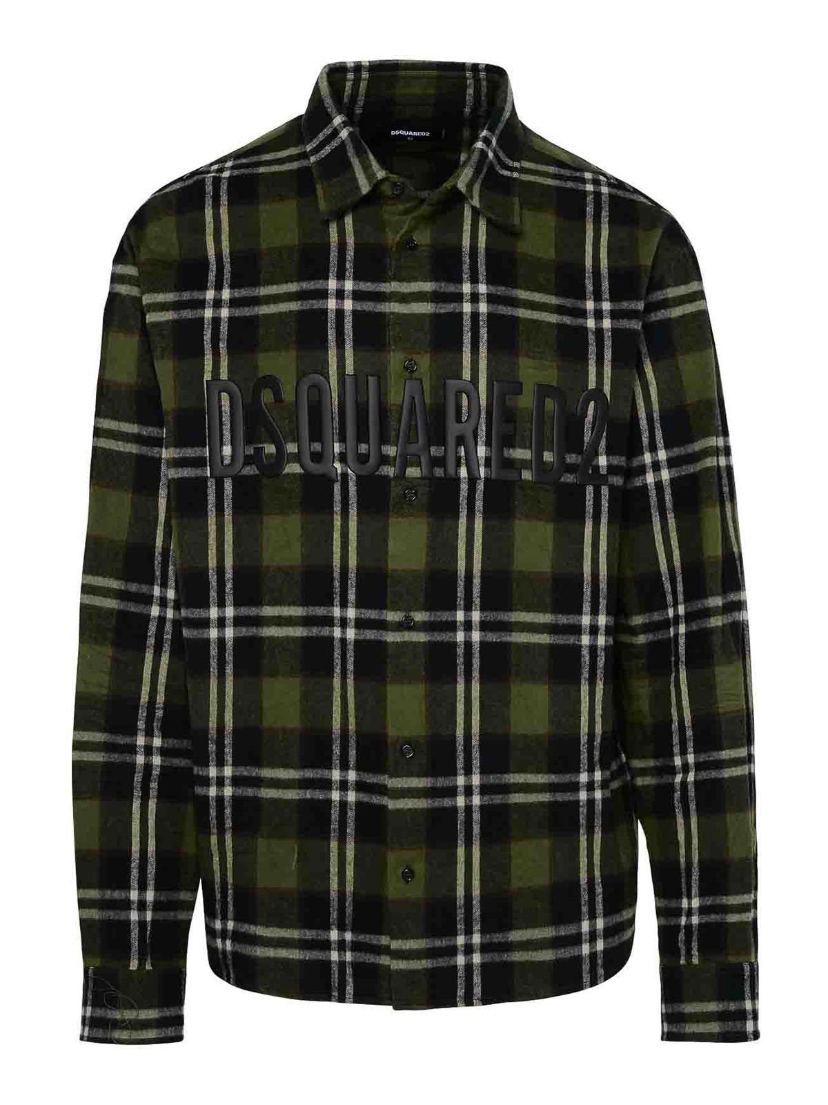 Dsquared2 Check Shirt In Verde