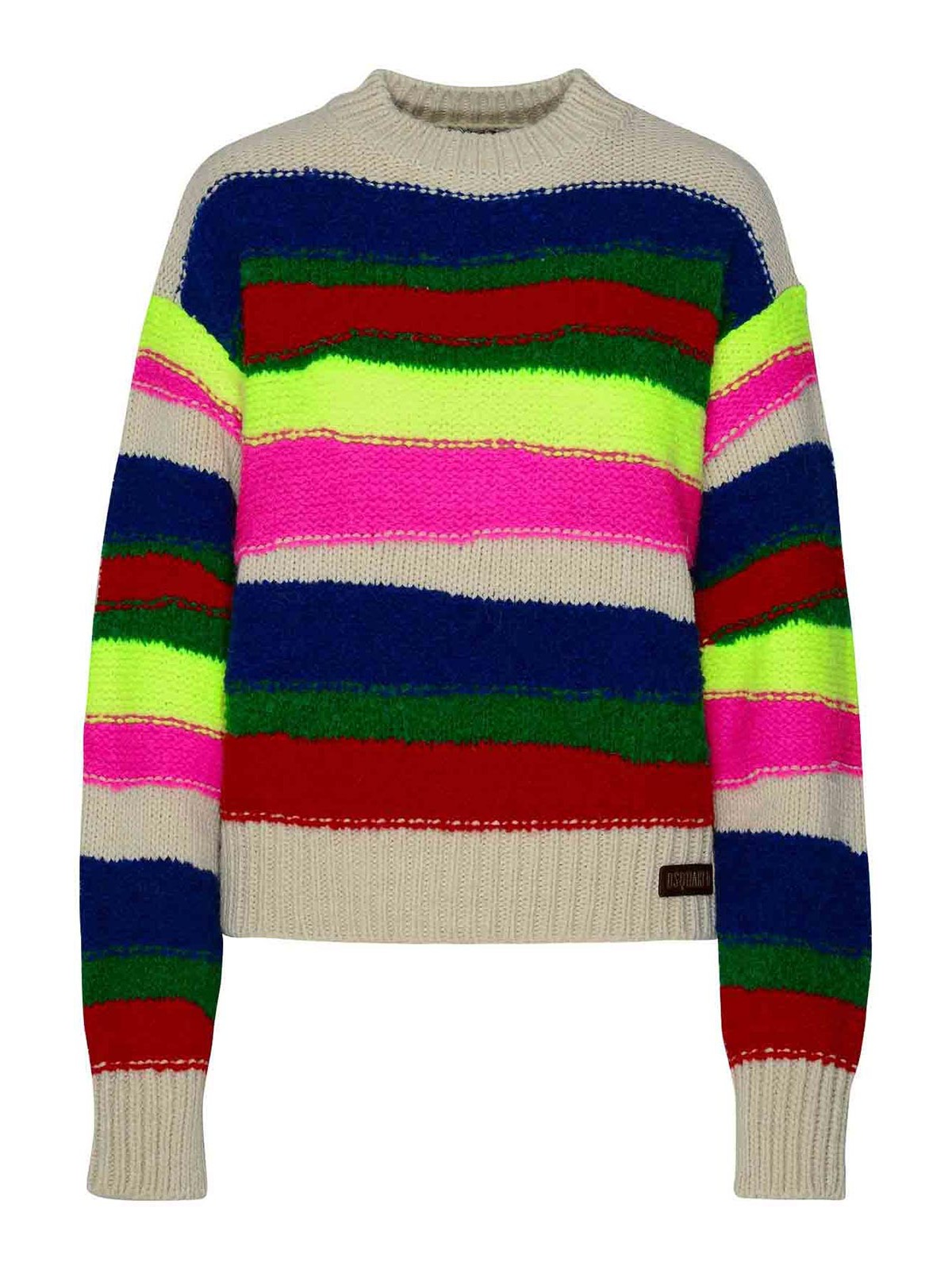 Dsquared2 Logo Striped Sweater In Multicolour