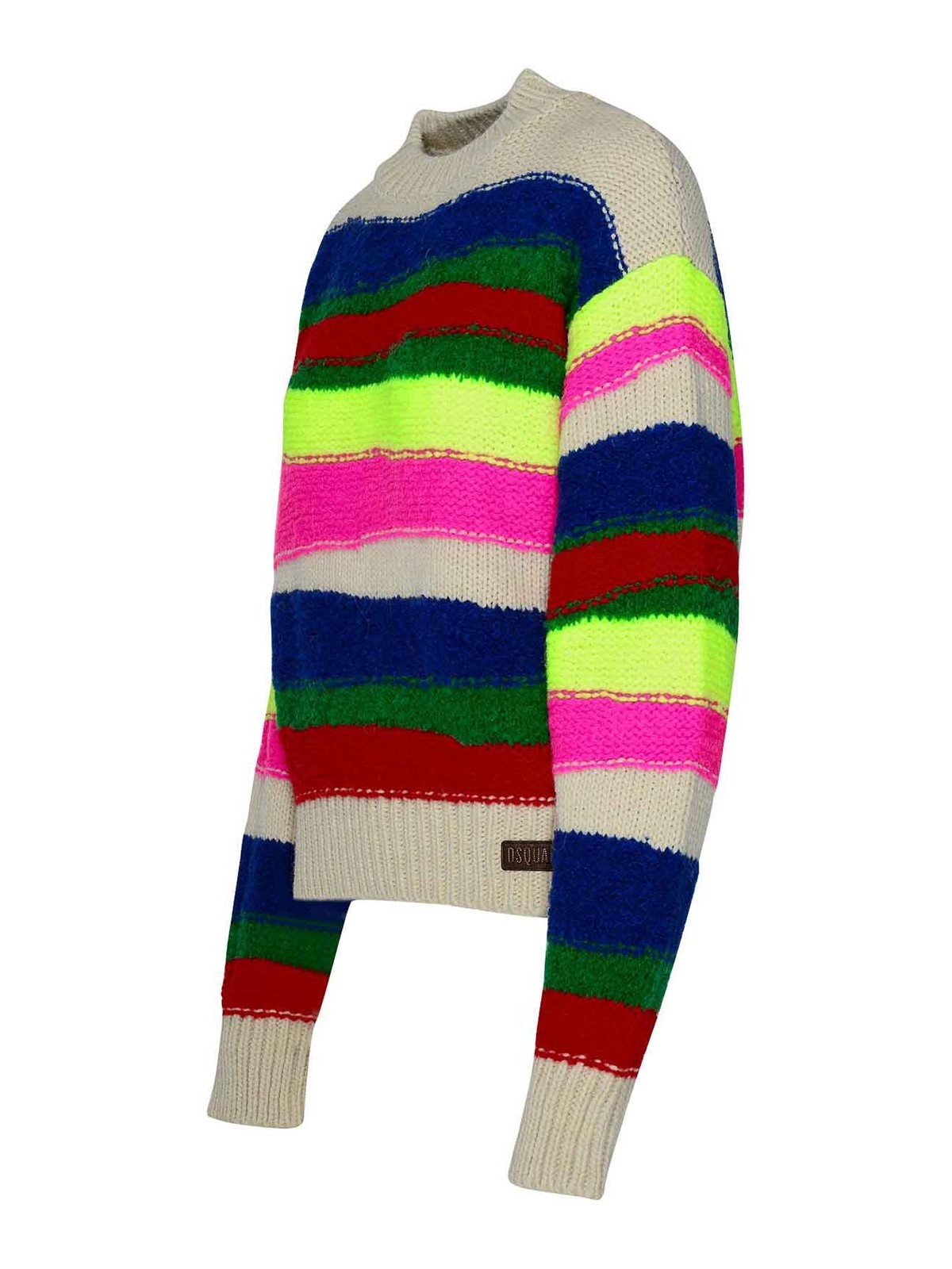 Shop Dsquared2 Logo Striped Sweater In Multicolour