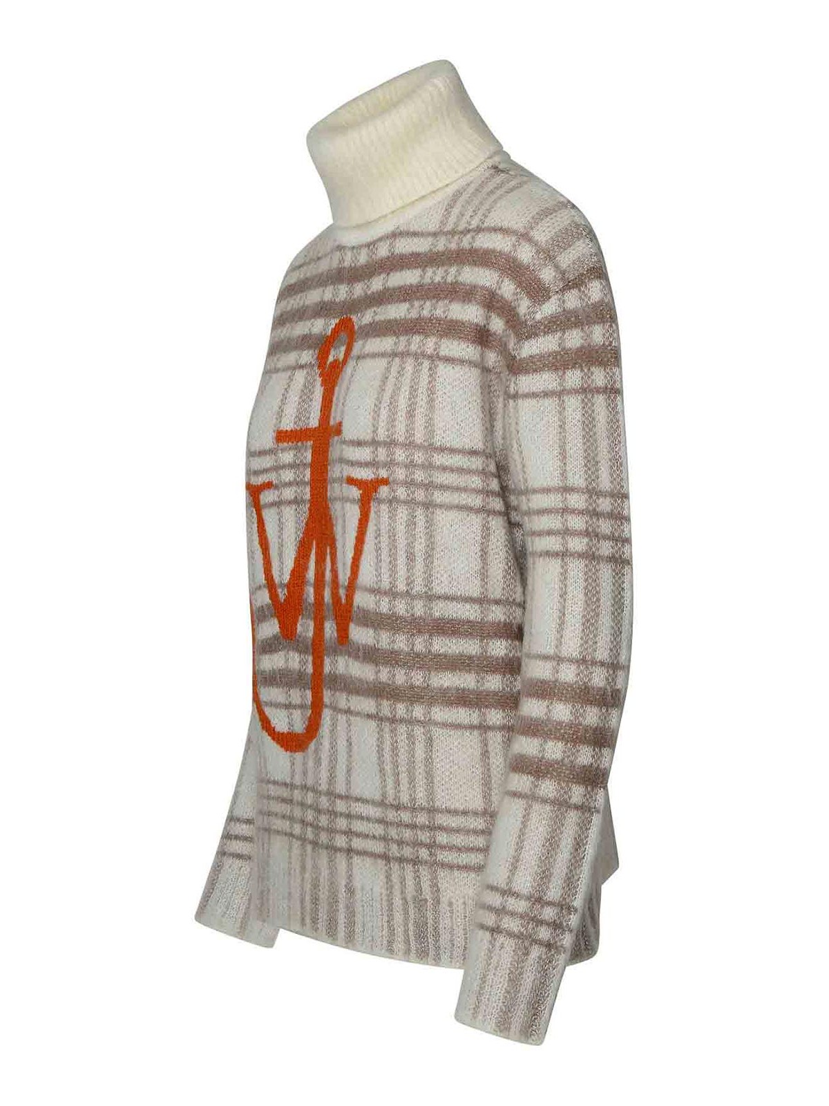 Shop Jw Anderson Beige Wool Turtleneck Sweater