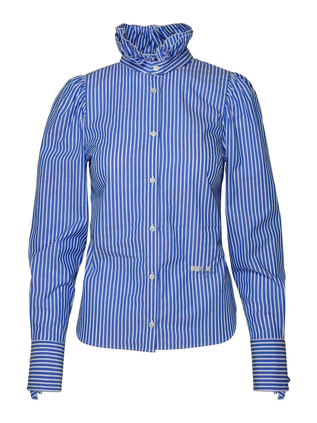 Shop Msgm Camisa - Azul Claro In Light Blue