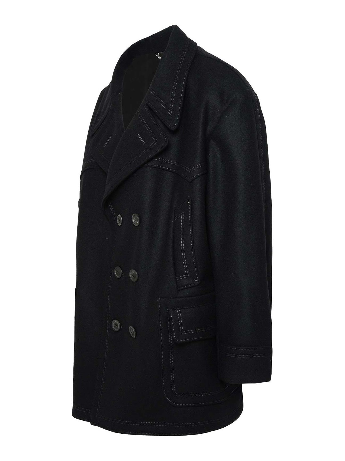 Shop Maison Margiela Coat In Black