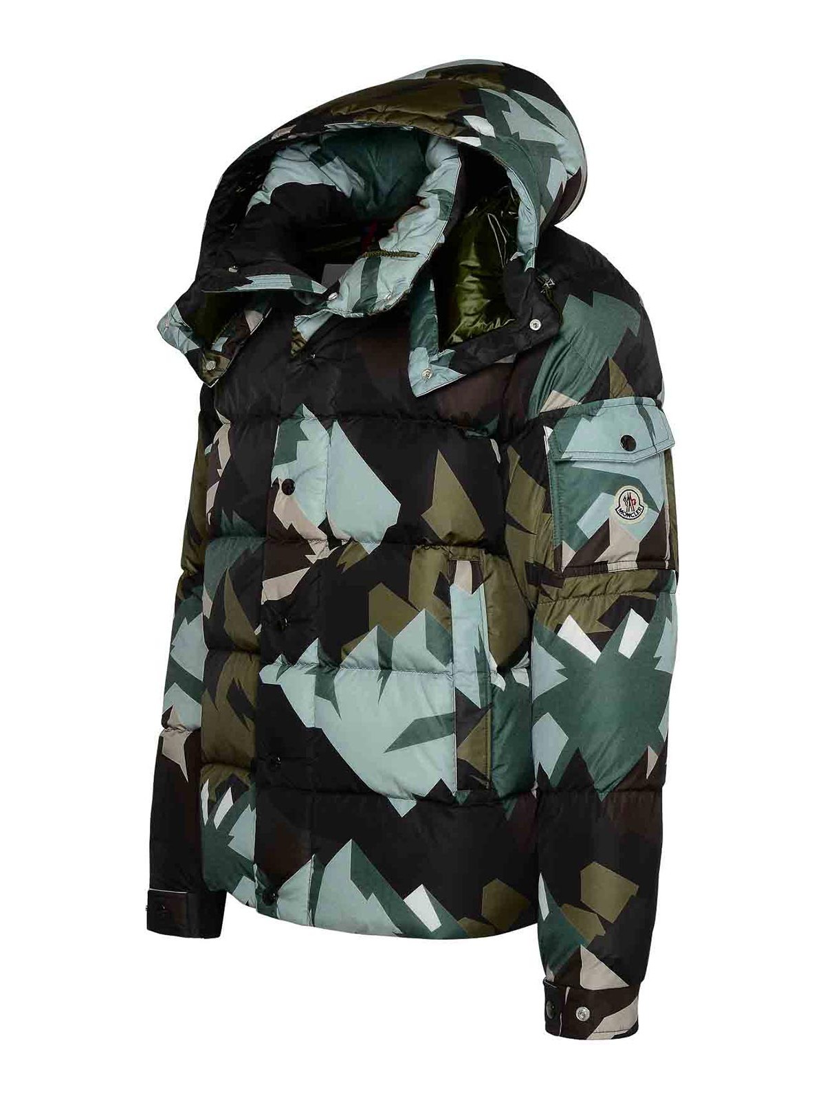 Green Reversible camouflage-print fleece jacket, Moncler