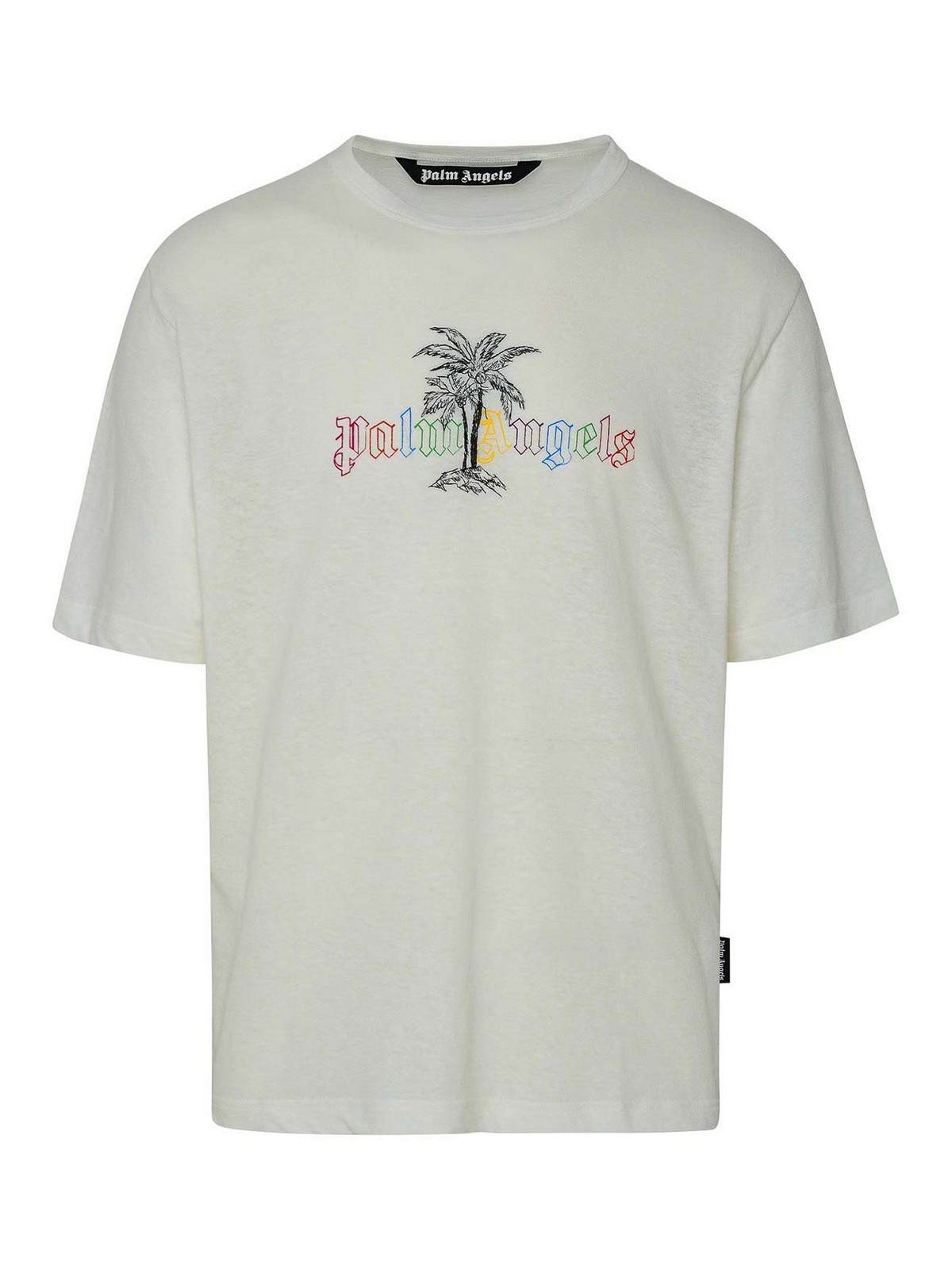 Palm Angels T-shirt Linen Collar In White