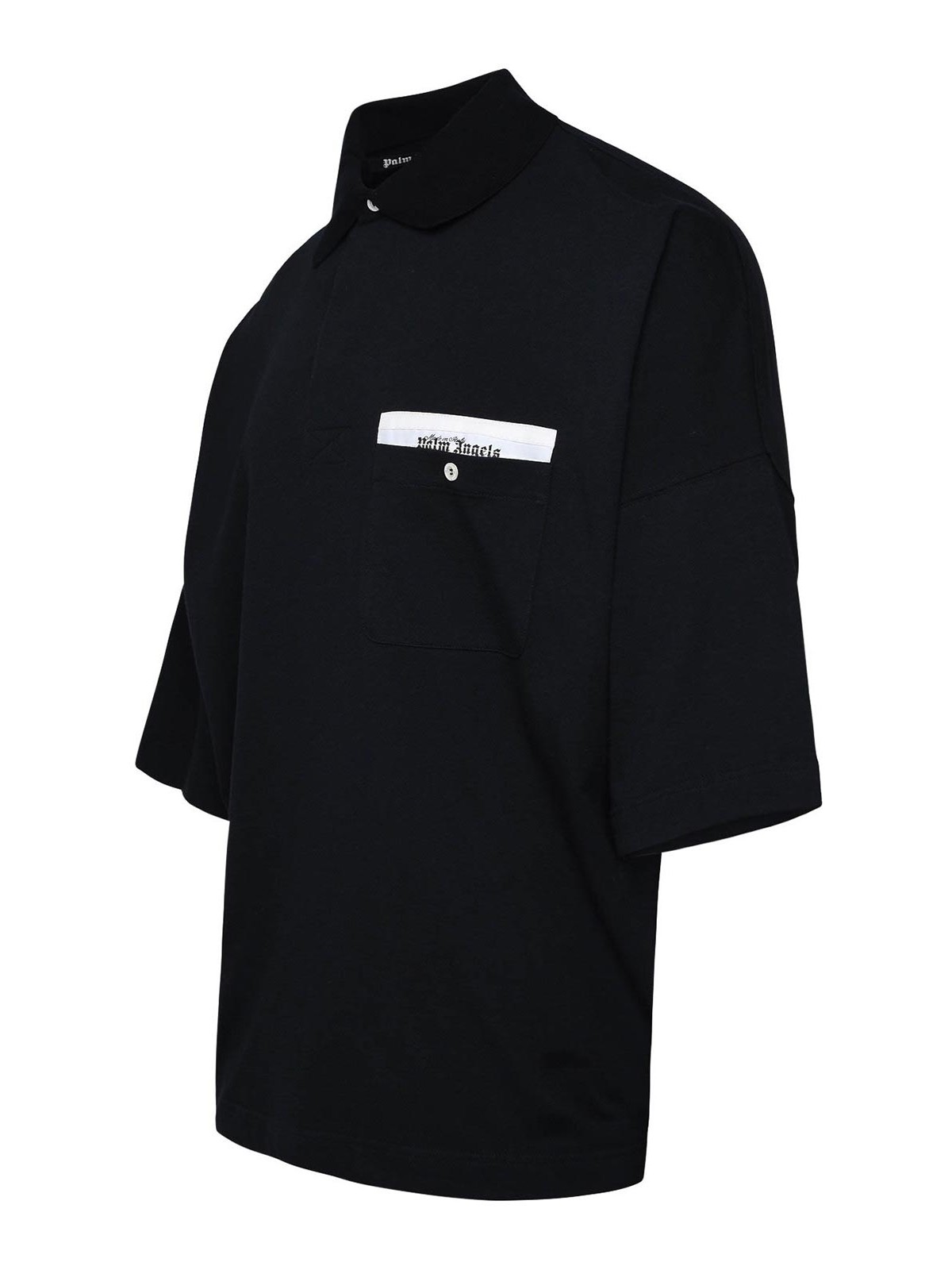 Shop Palm Angels Navy Cotton Sartorial Tape Polo Shirt In Azul Oscuro