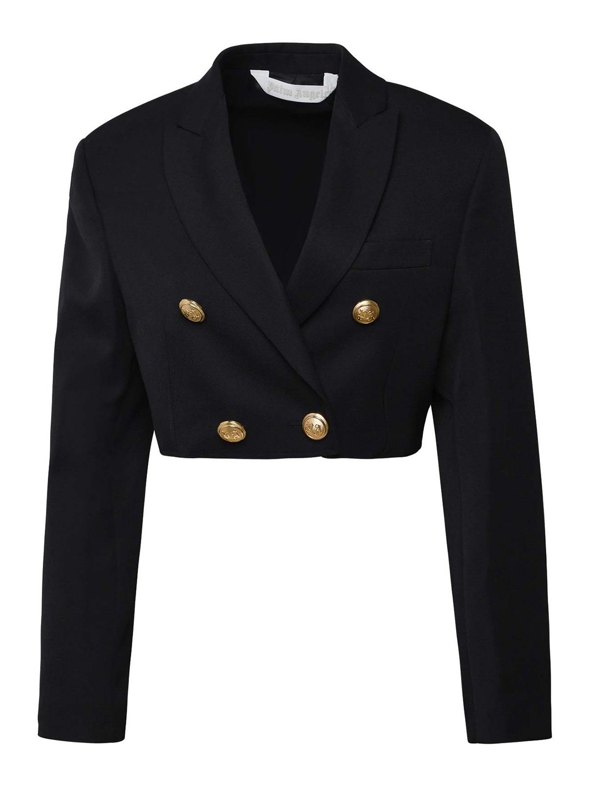 Palm Angels Blazer Crop Boyfriend In Black