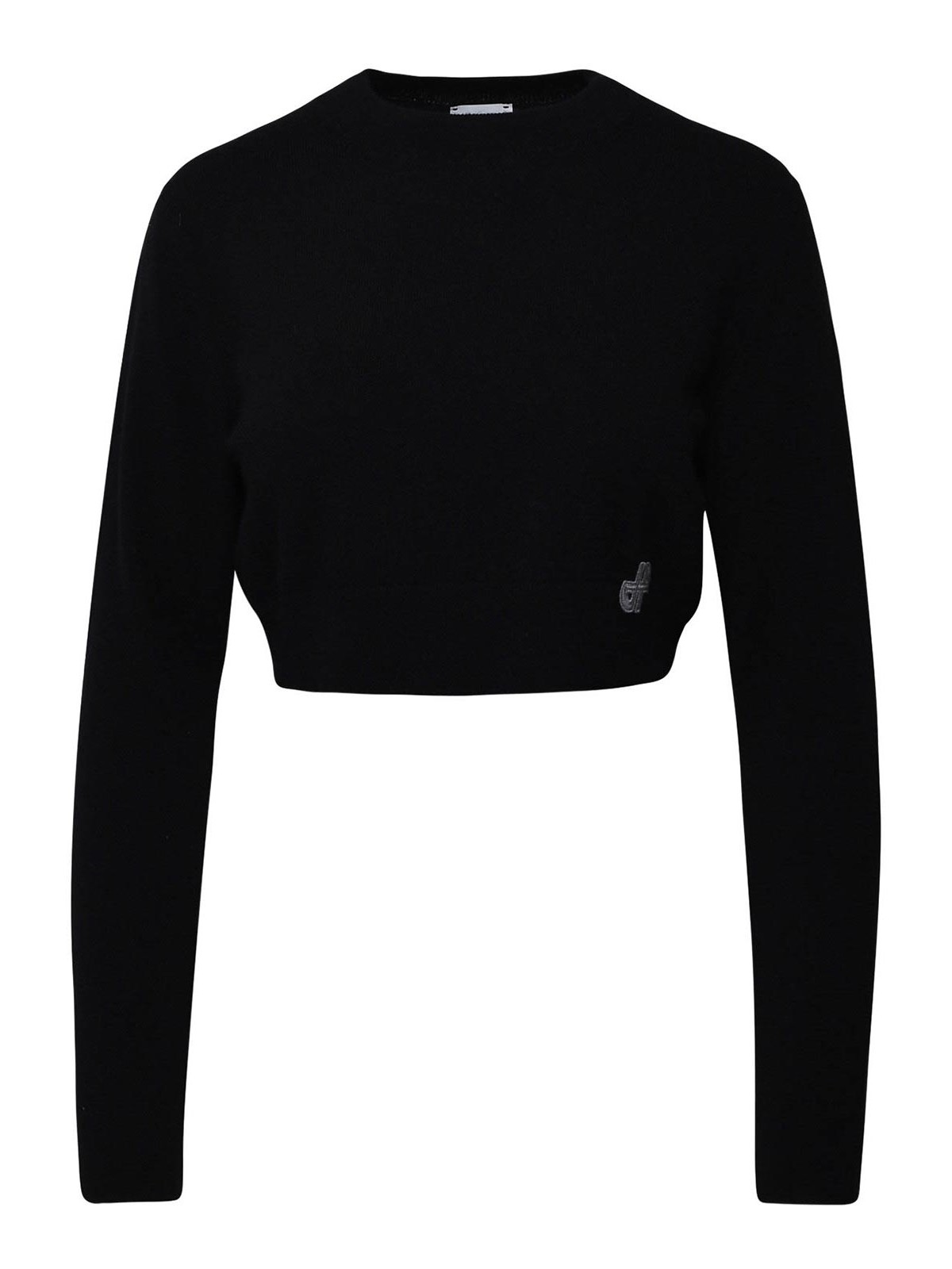 Shop Patou Cropped Pullover In Black
