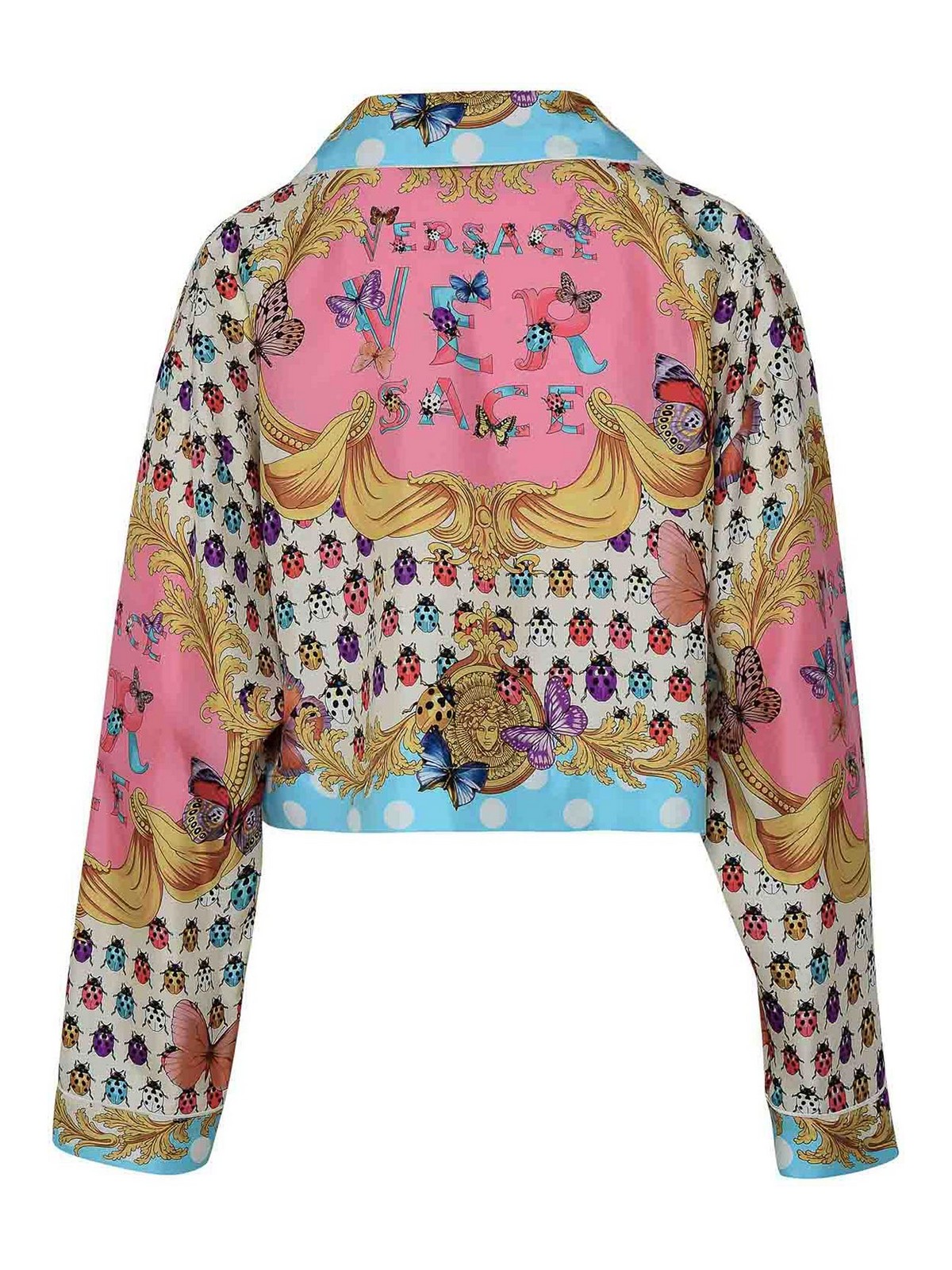 Shop Versace Butterflies Baroque Shirt In Multicolour