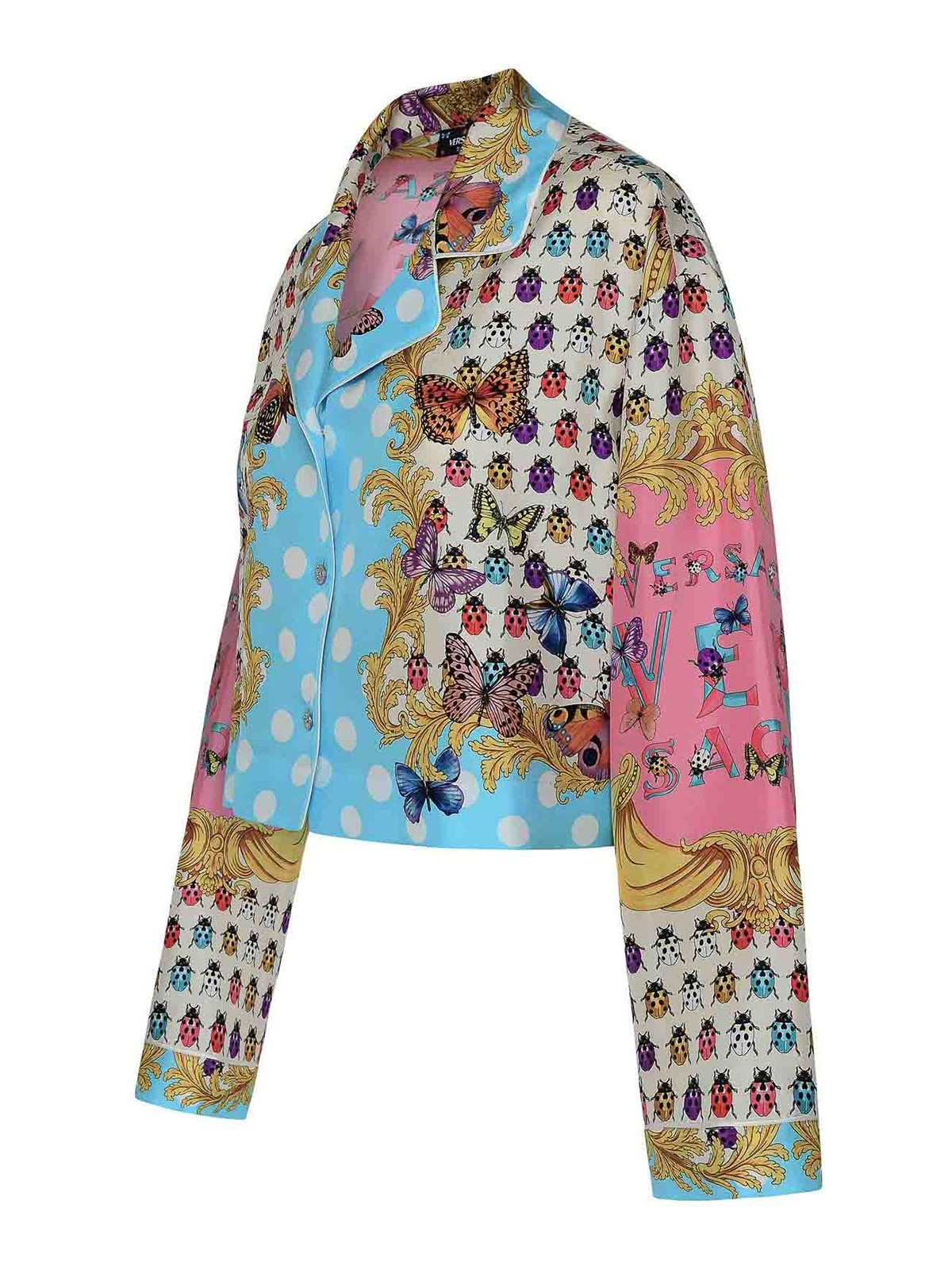 Shop Versace Butterflies Baroque Shirt In Multicolour