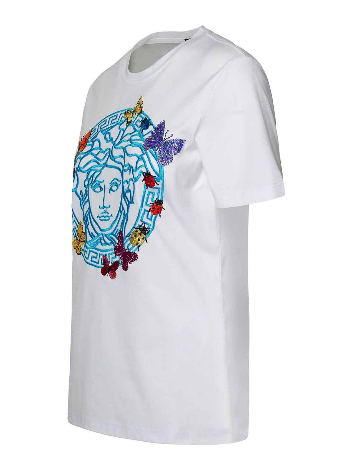 Shop Versace Medusa White Cotton T-shirt