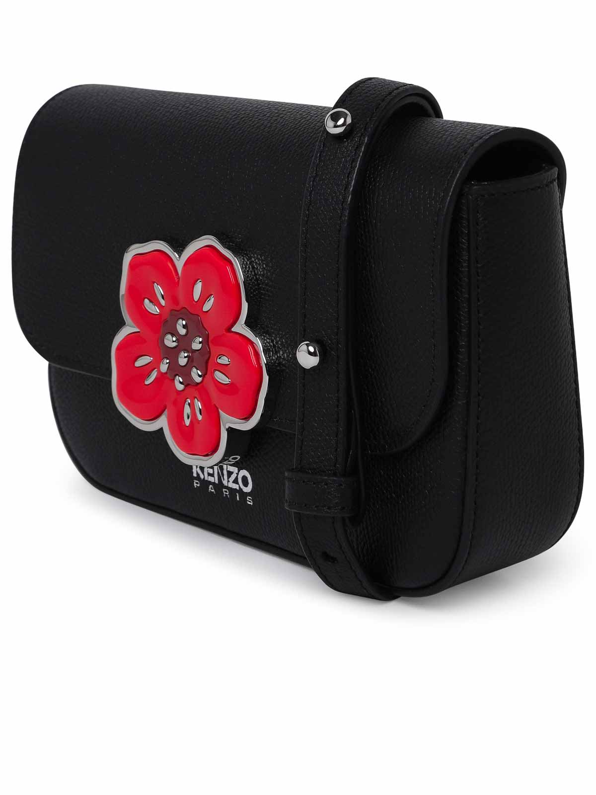 Shop Kenzo Shoulder Strap Flower In Black