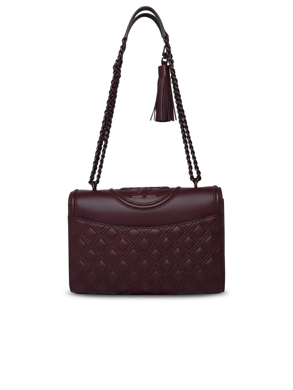 Shop Tory Burch Tracolla Fleming In Dark Red