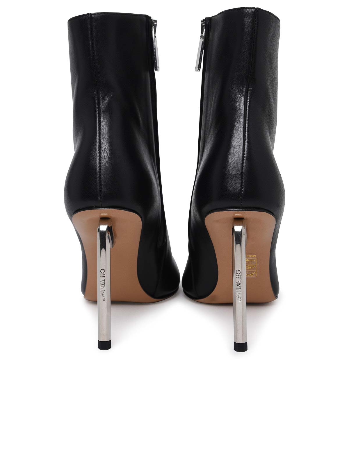 Shop Off-white Leather Boots In Black