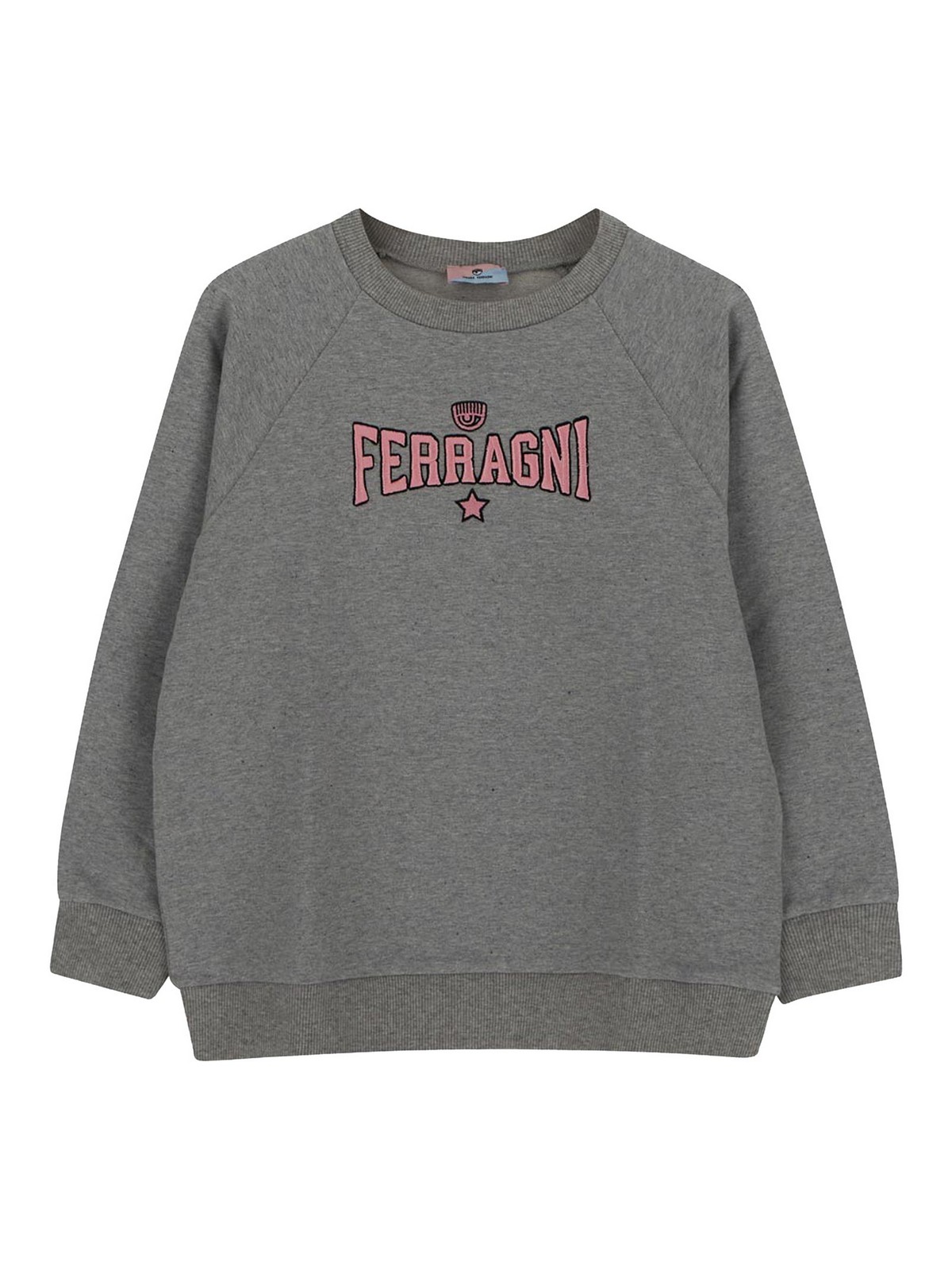Chiara Ferragni Kids' Crew Neck Sweatshirt In Grey