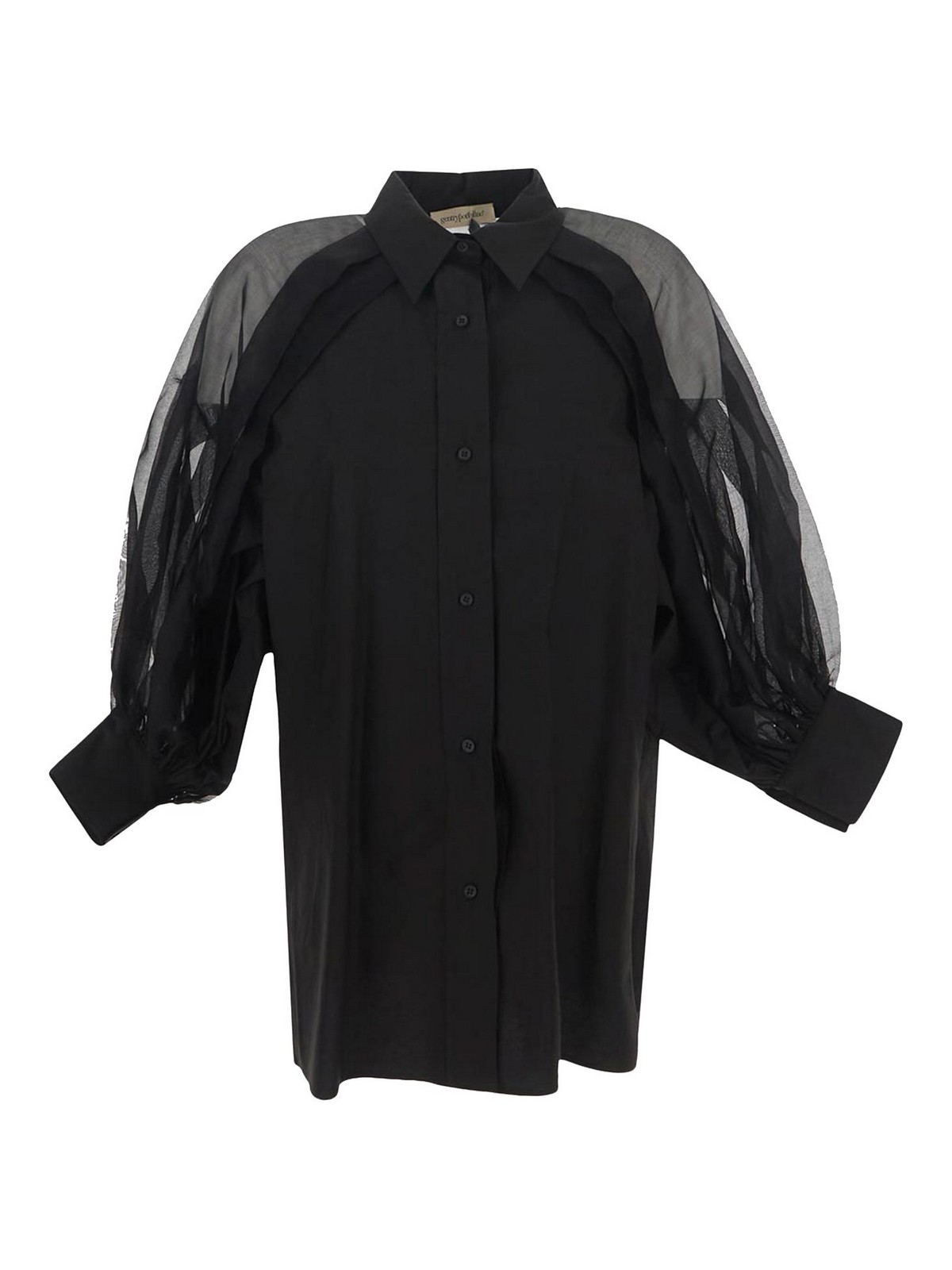 Gentryportofino Cotton Shirt In Negro