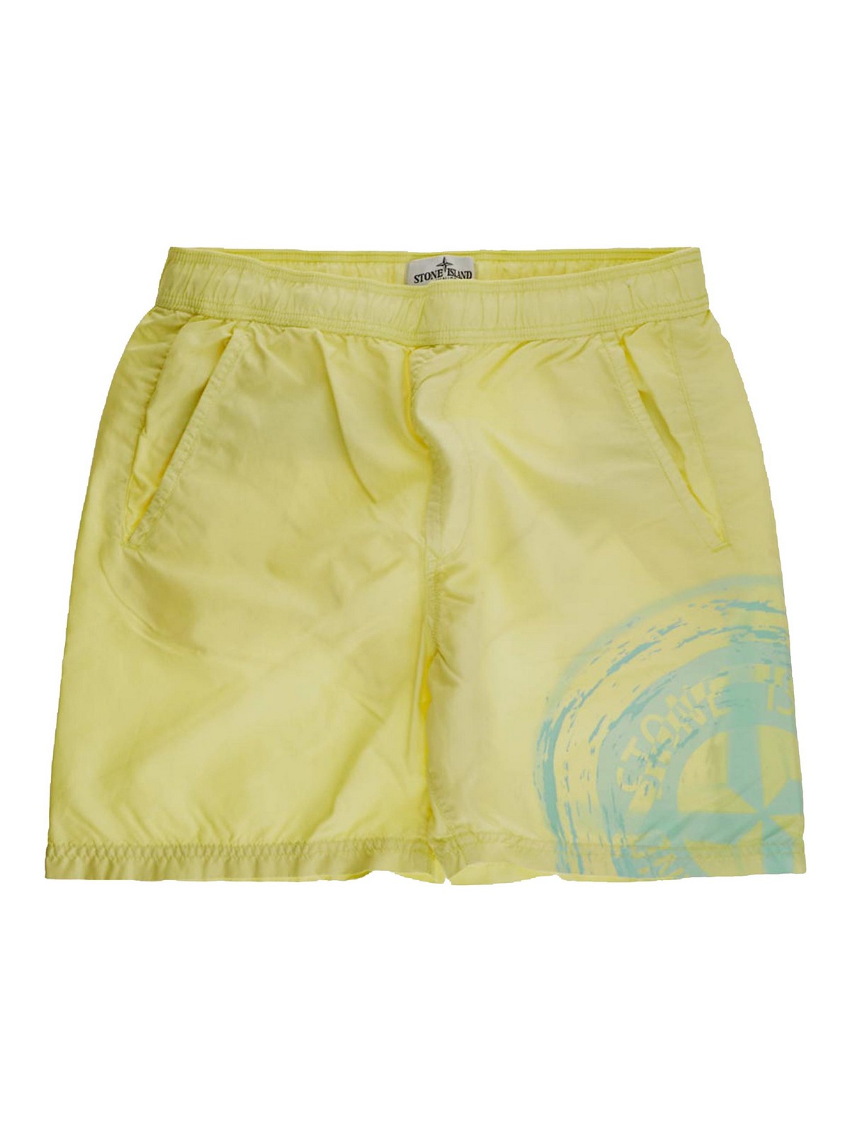 Stone Island Junior Kids' Swim Shorts In Yellow