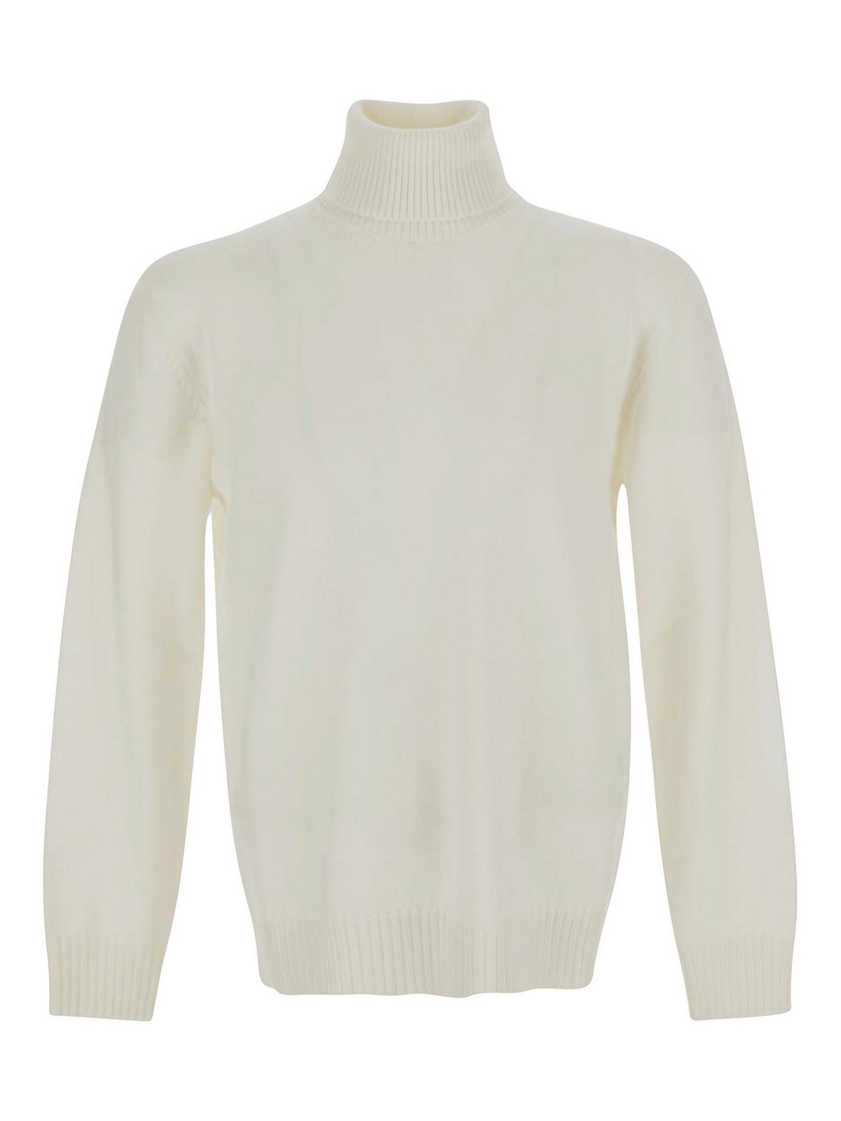 Ballantyne Hight Necked Wool Pullover In White