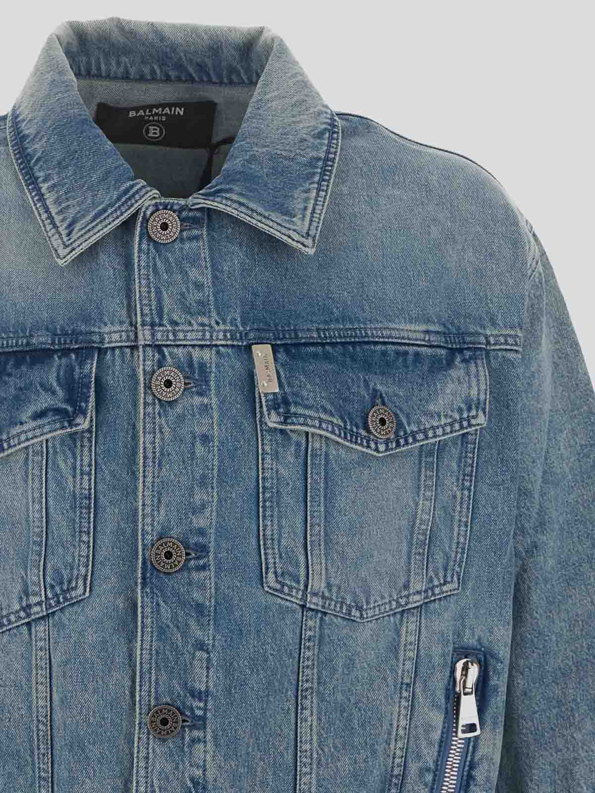 BALMAIN Embellished vintage denim jacket - Enny Monaco