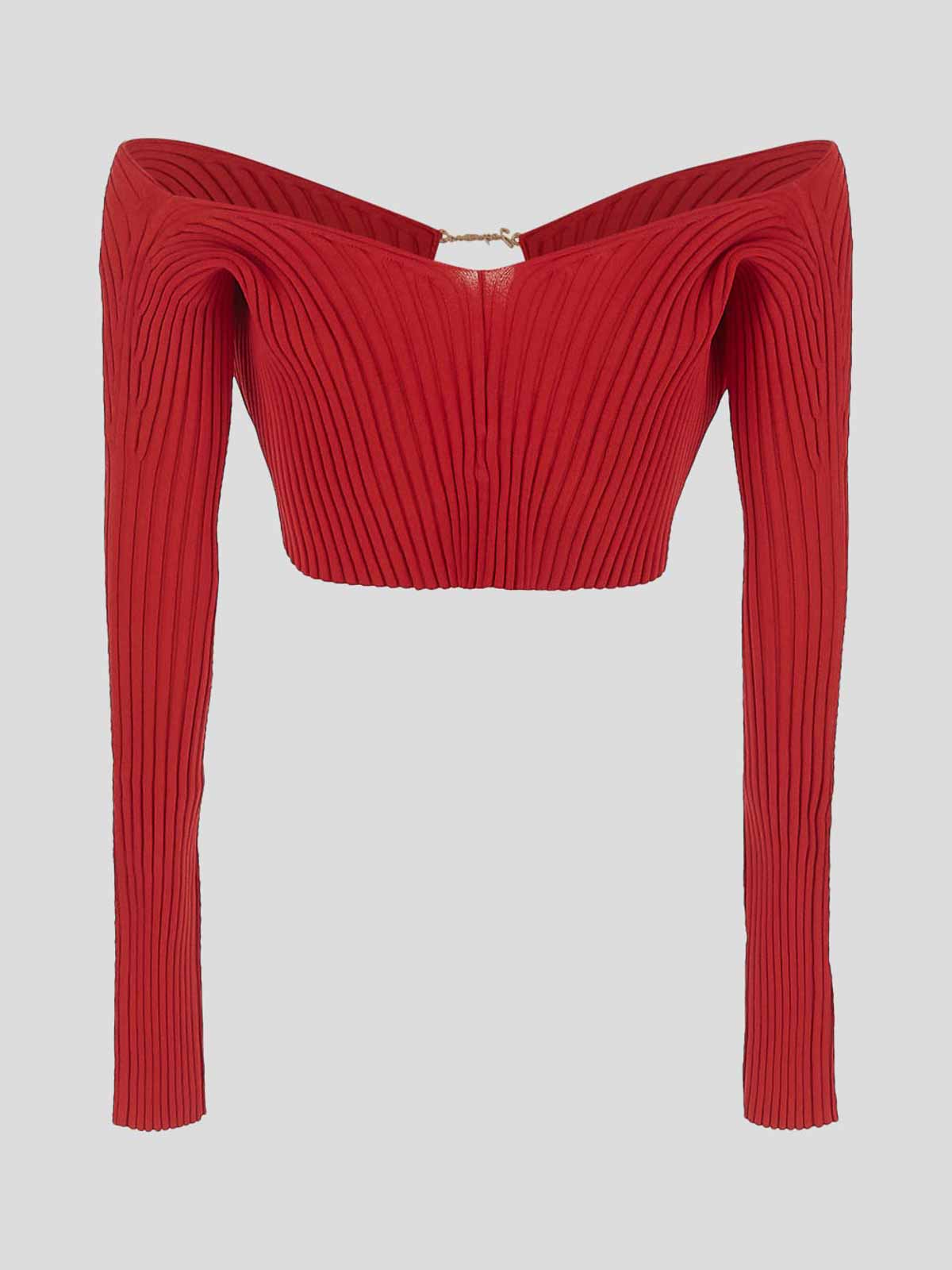 Shop Jacquemus Knit Cardigan In Red