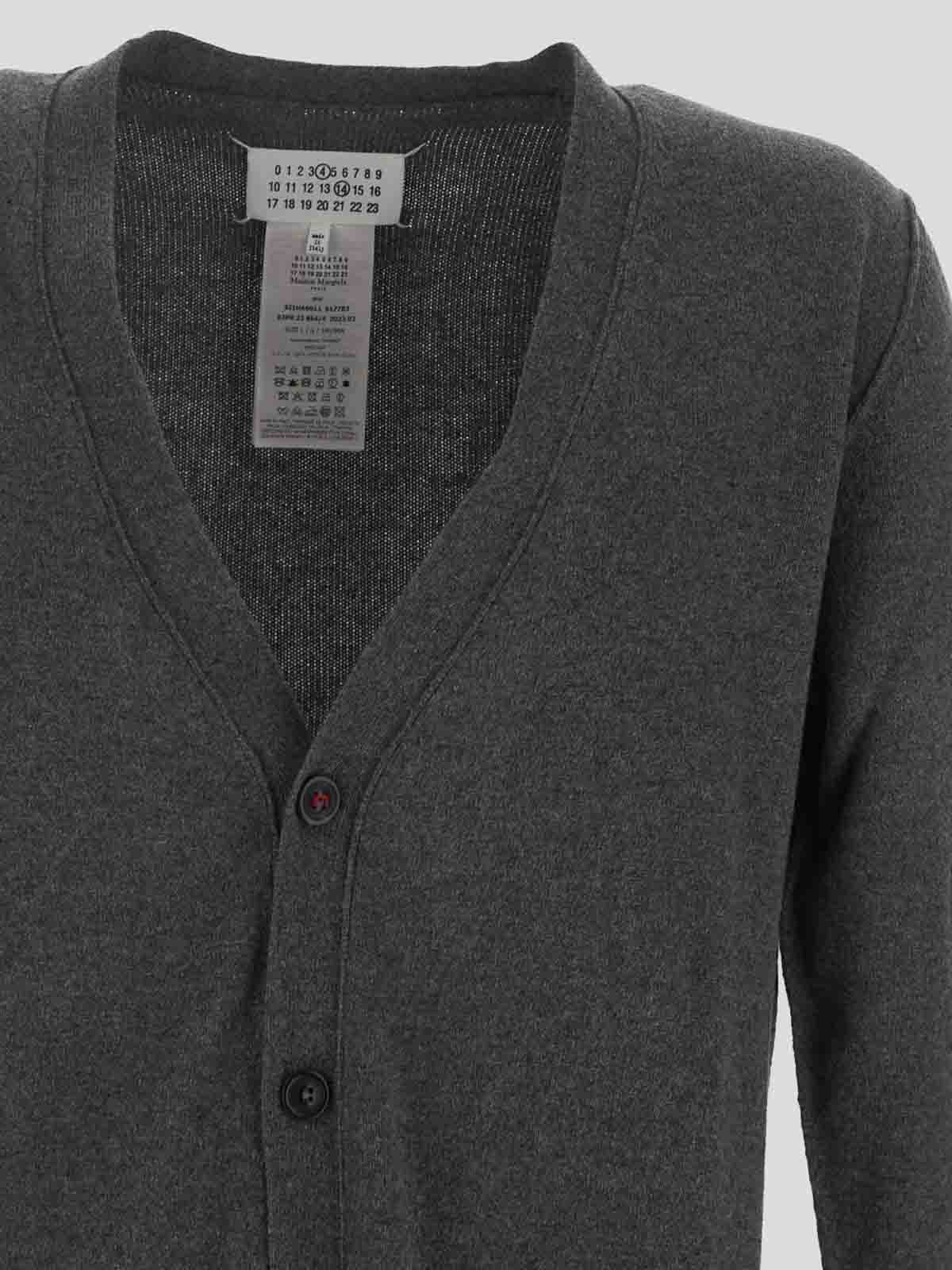Shop Maison Margiela Cashmere Cardigan In Grey