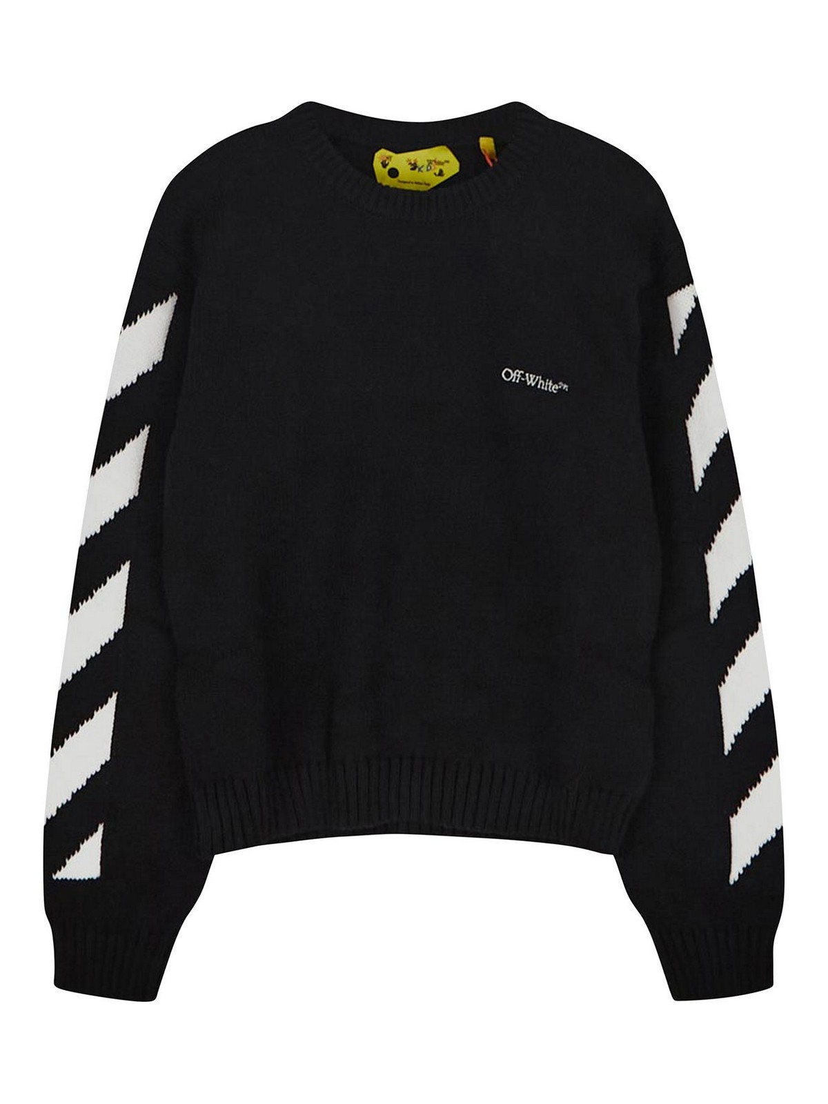 Crew necks Off-White - Off-white sweater black - OBHE001F23KNI0011001