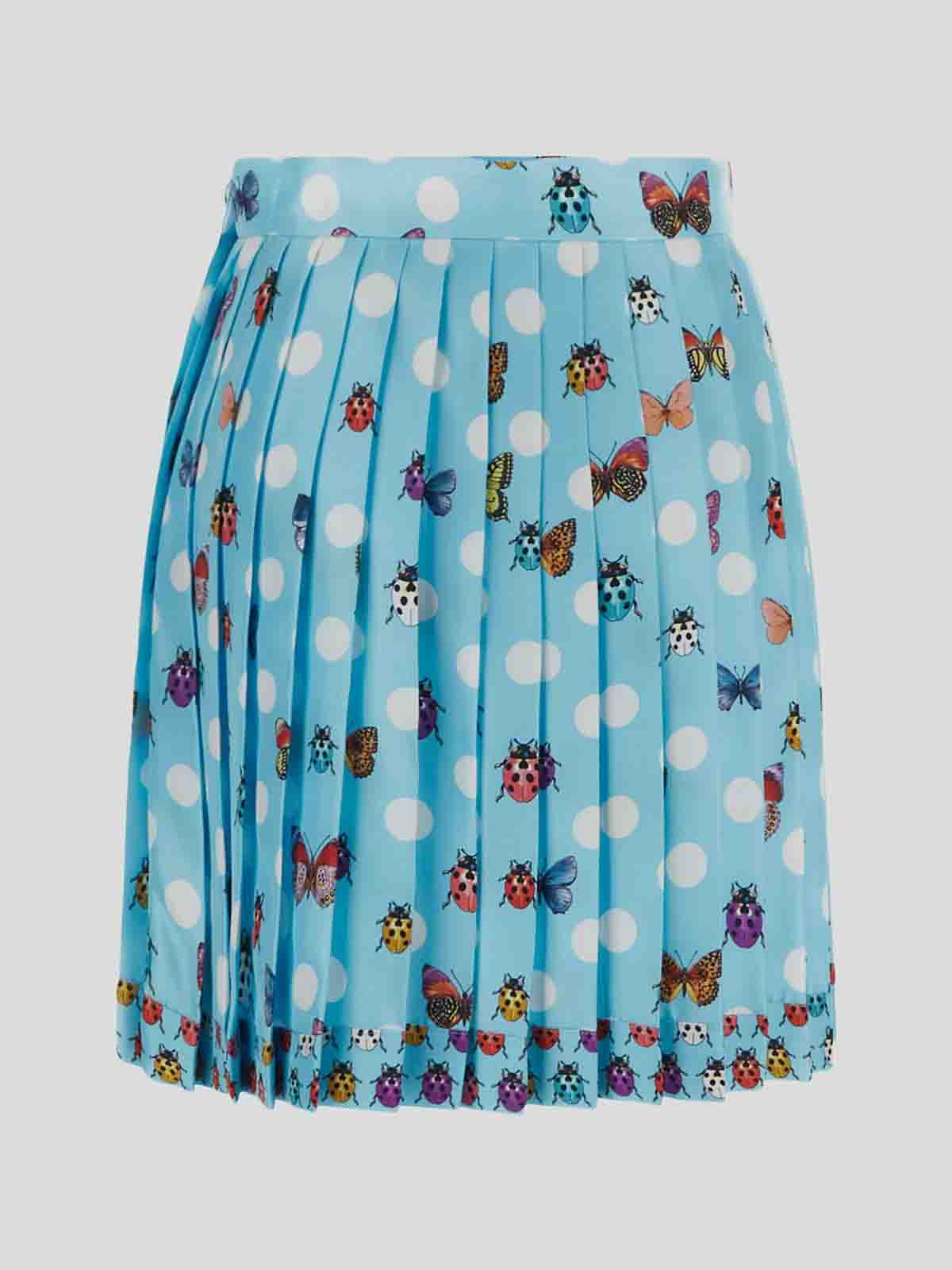 Shop Versace Silk Skirt In Multicolour