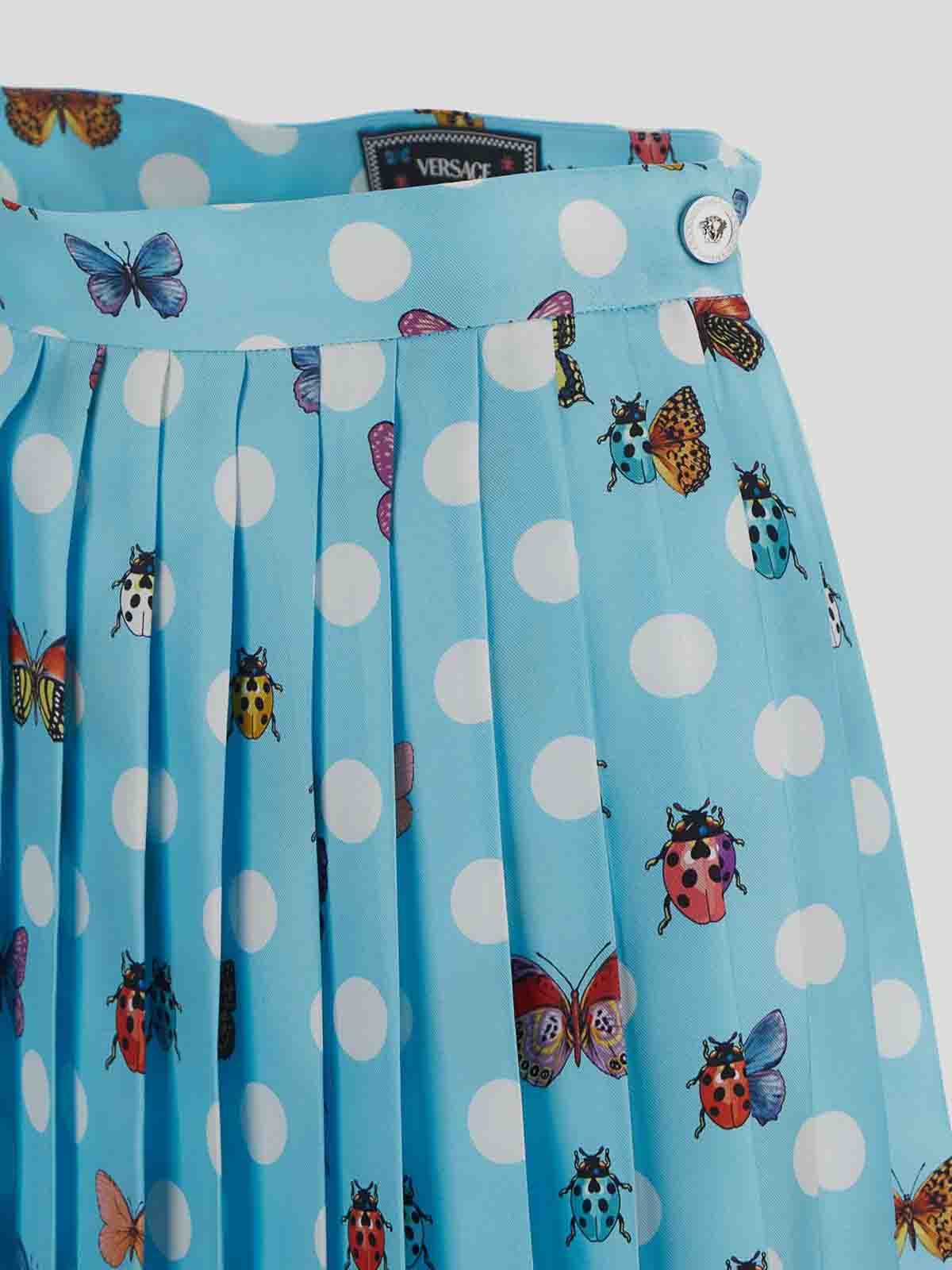 Shop Versace Silk Skirt In Multicolour