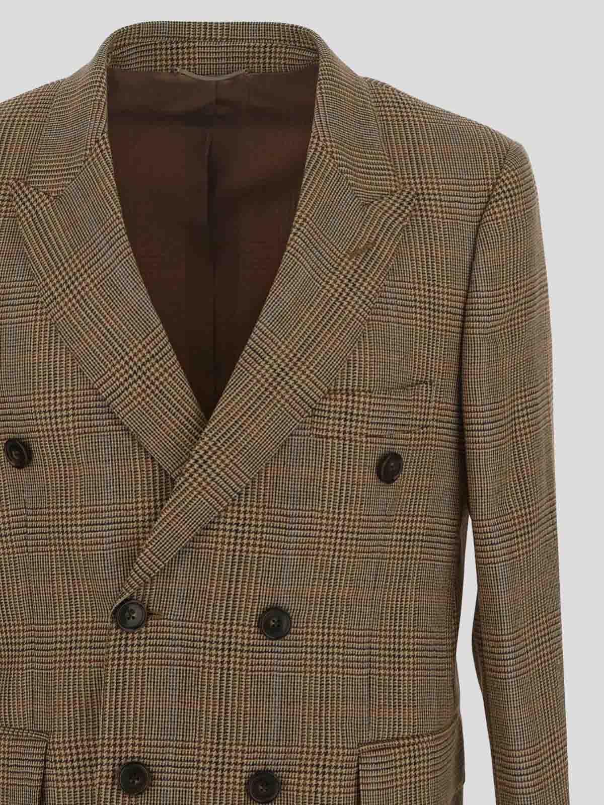 Shop Pt Torino Double-breasted Coat In Beis