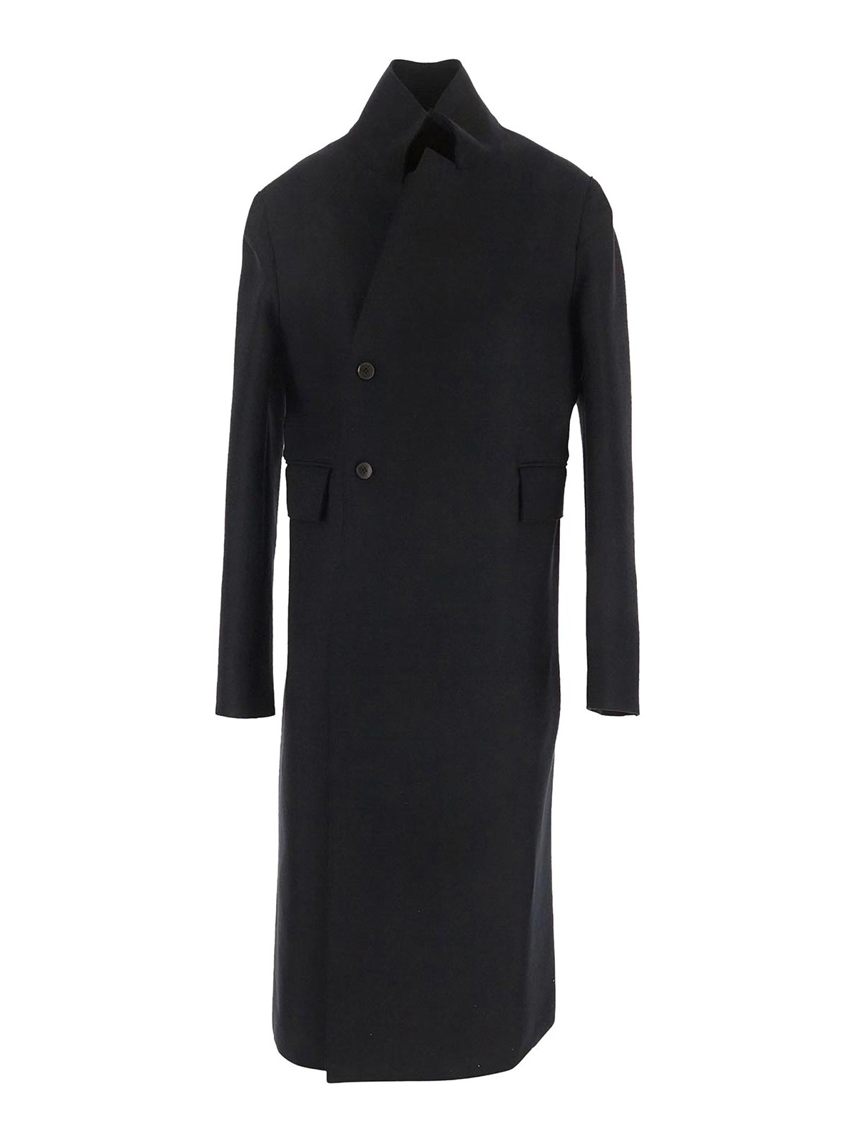 Sapio Double Breasted Coat In Black