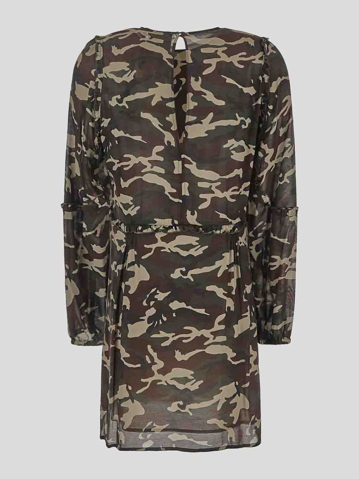 Shop Semicouture Dress Military In Dark Green