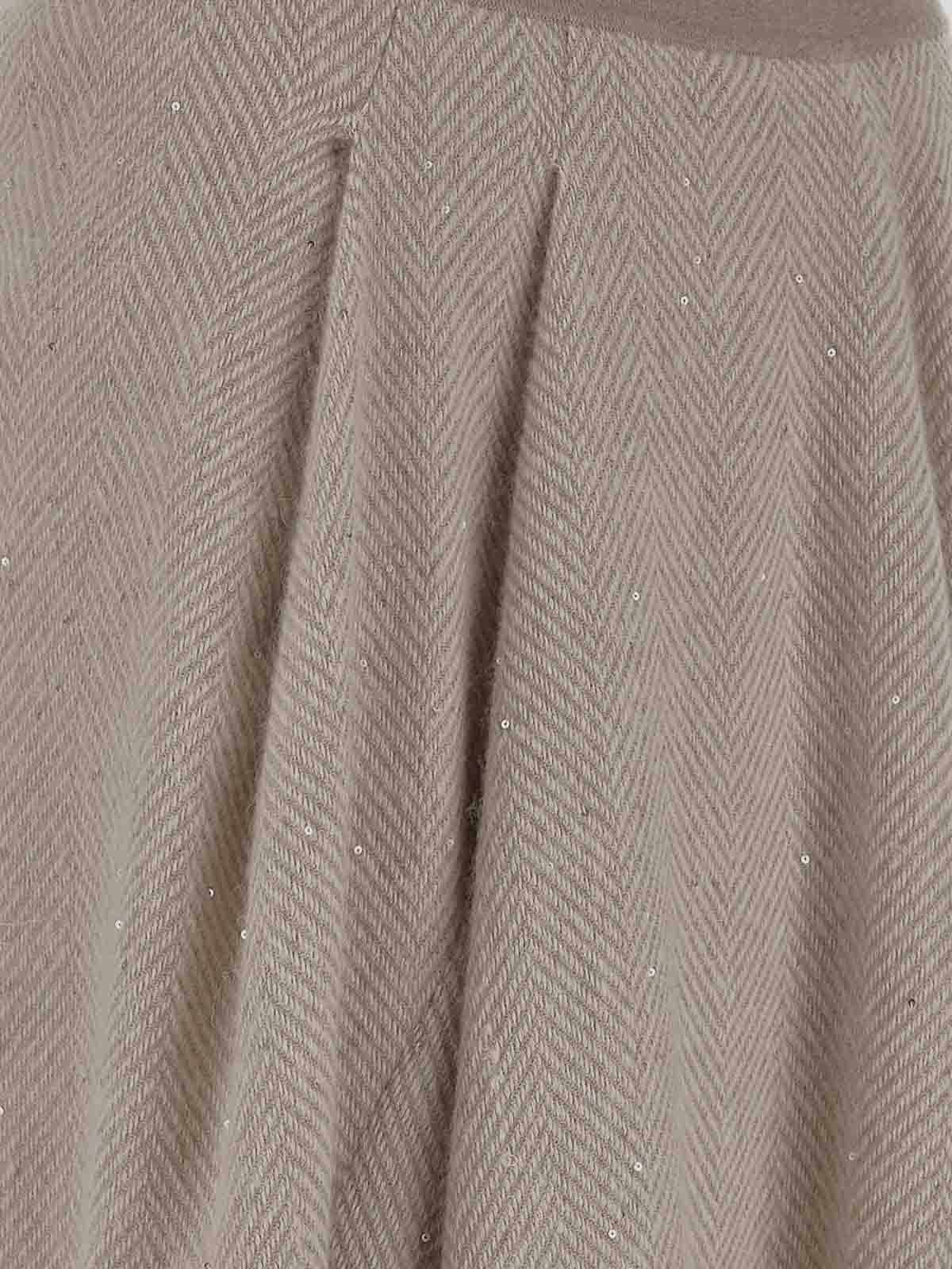 Shop Gentryportofino Midi Skirt In Beige In Beis