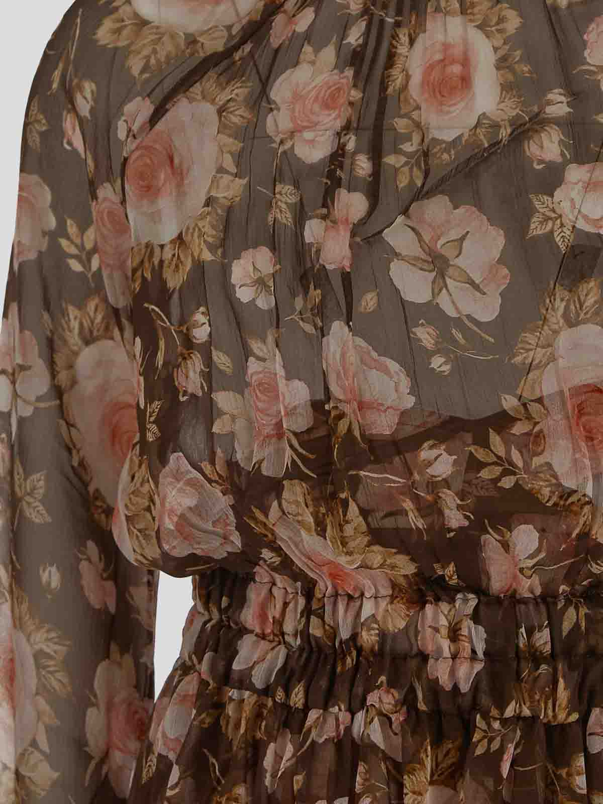 Shop Alessia Zamattio Brown Dalia Mini Dress In Marrón