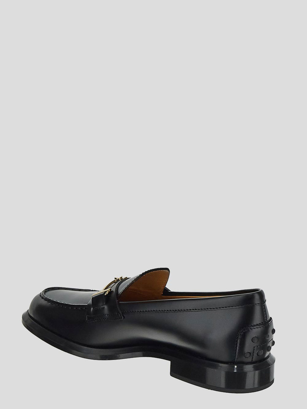 tods silver loafers