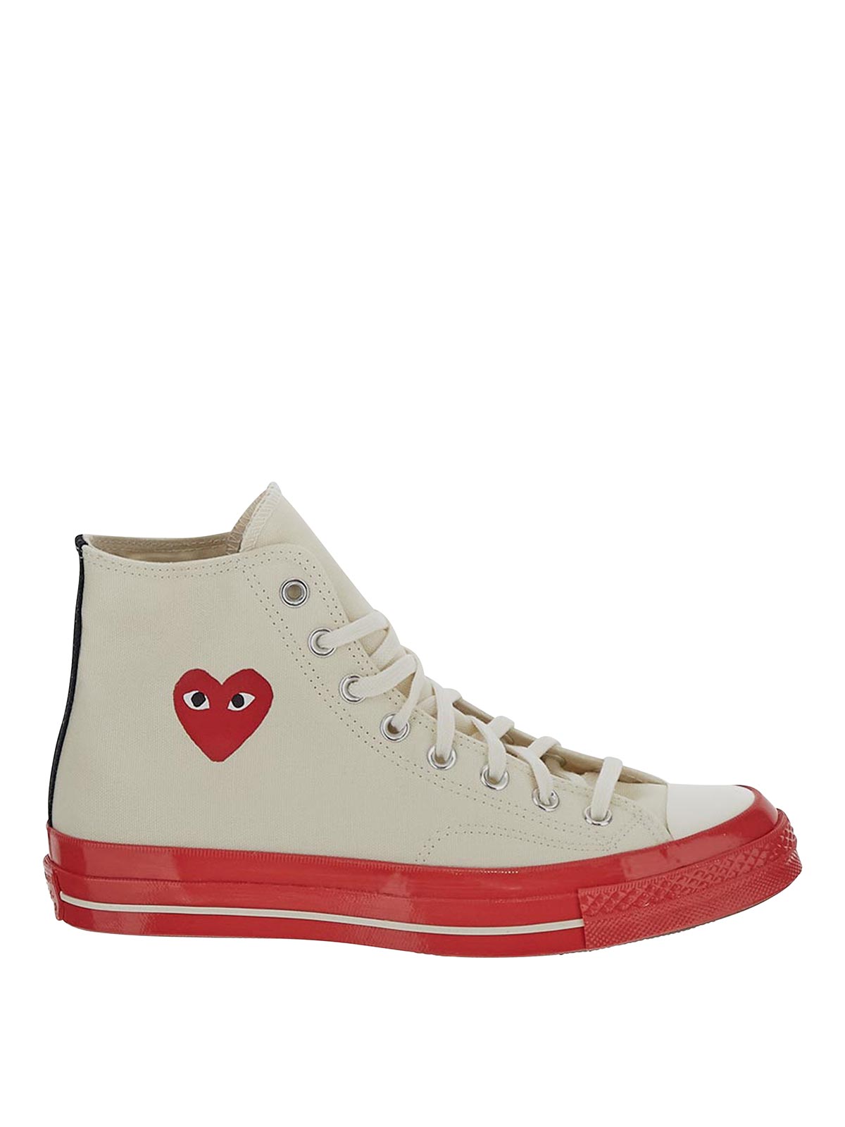 Comme Des Garçons Play High Top Sneakers In White