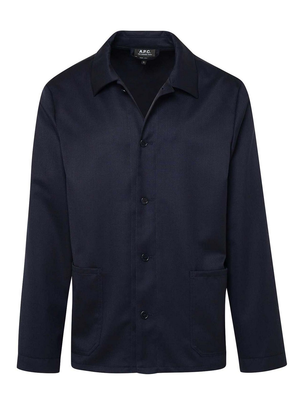 A.p.c. Wool Jacket In Azul Oscuro