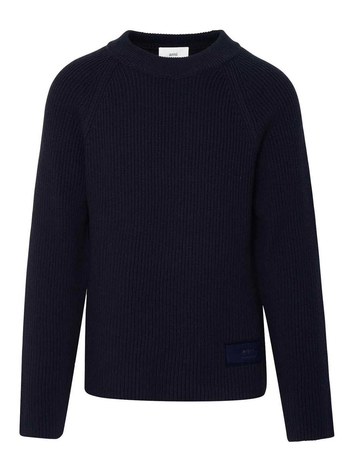 Ami Alexandre Mattiussi Cotton Wool Pullover In Blue