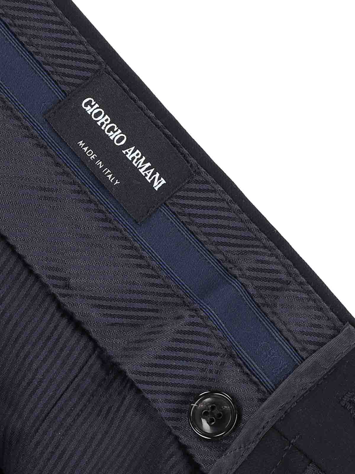 Shop Giorgio Armani Tailored Trousers In Blue