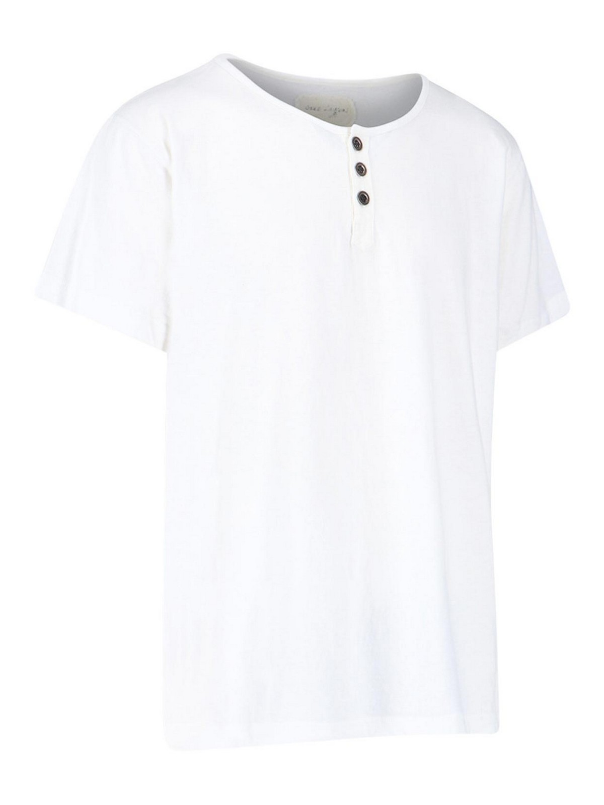 Shop Greg Lauren Camiseta - Henley In White