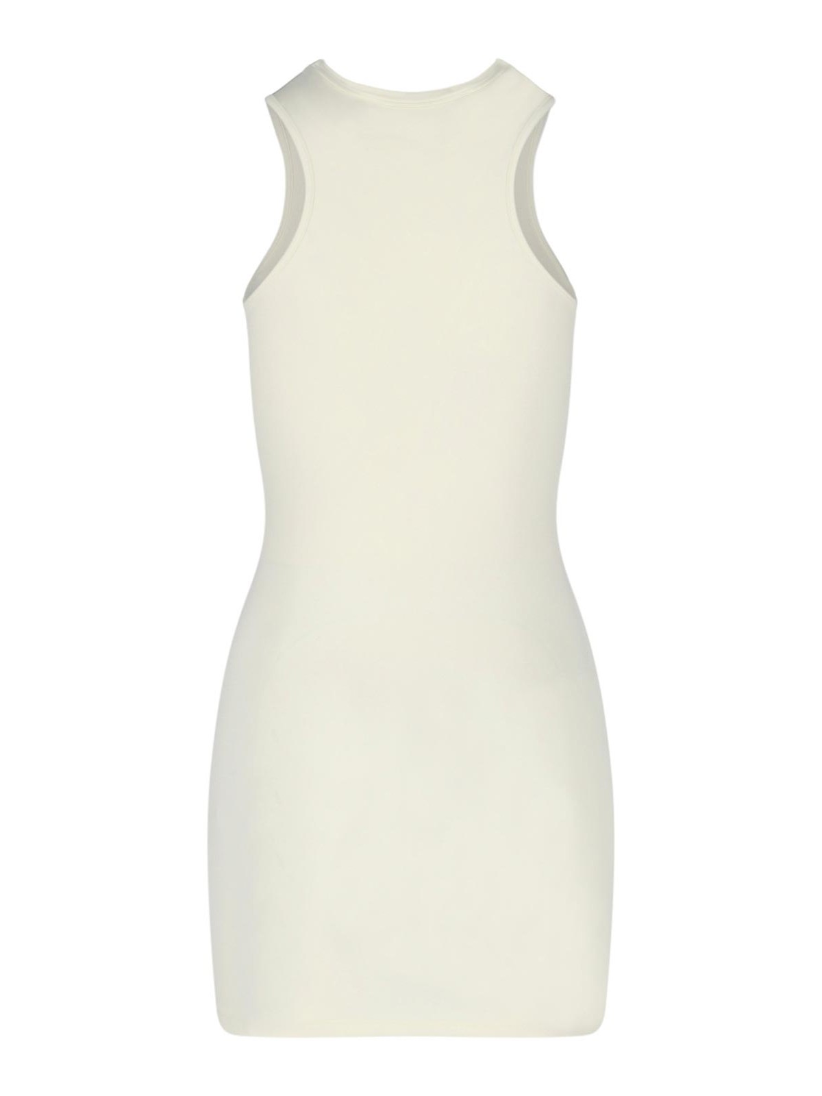 Shop Off-white Ribbed Mini Dress In White