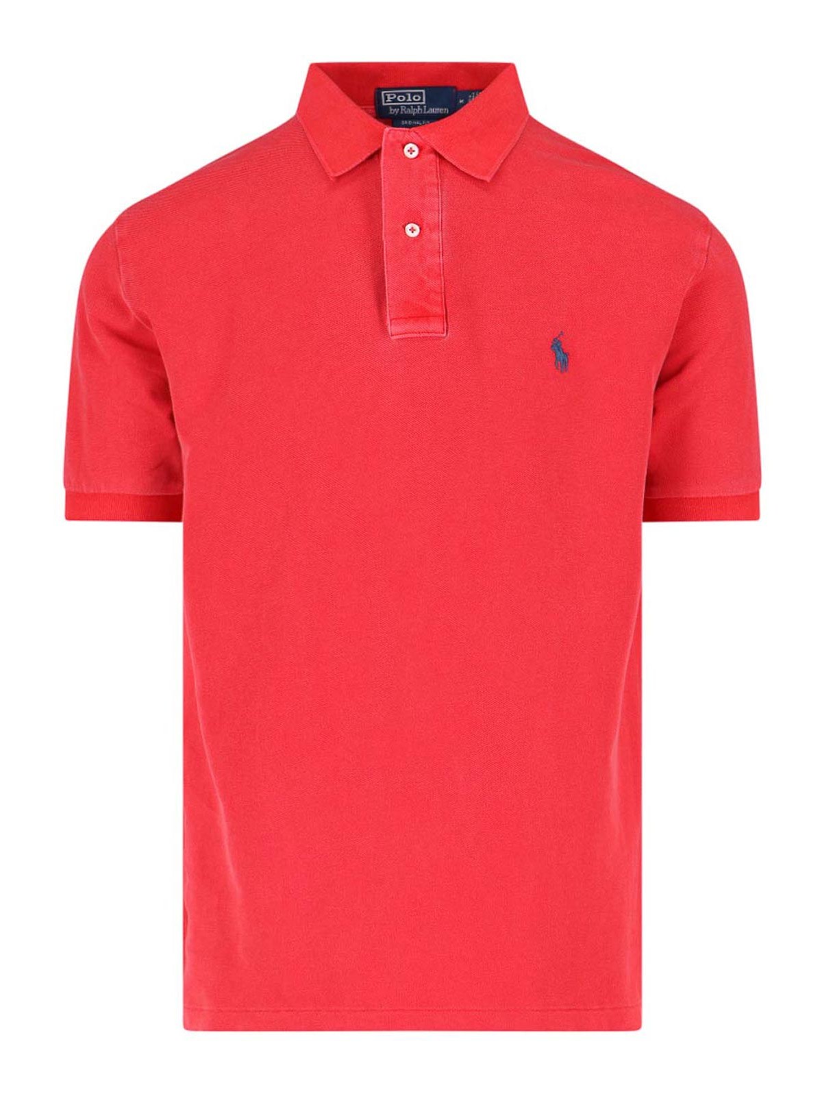 Shop Polo Ralph Lauren Logo Embroidery Polo Shirt In Red
